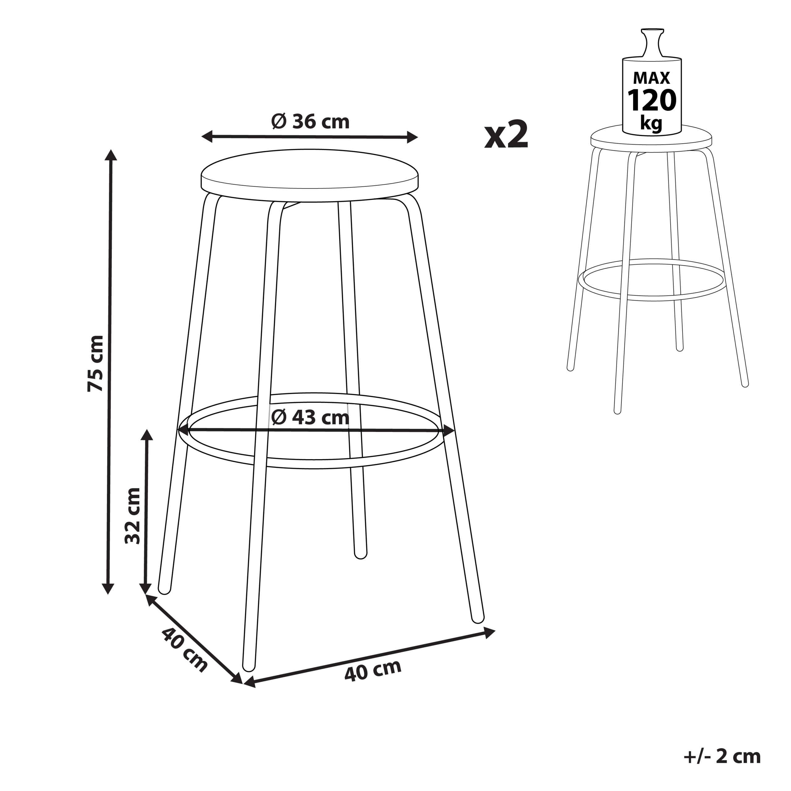 Set of 2 bar chairs MORTON Velvet Emerald Green [3]