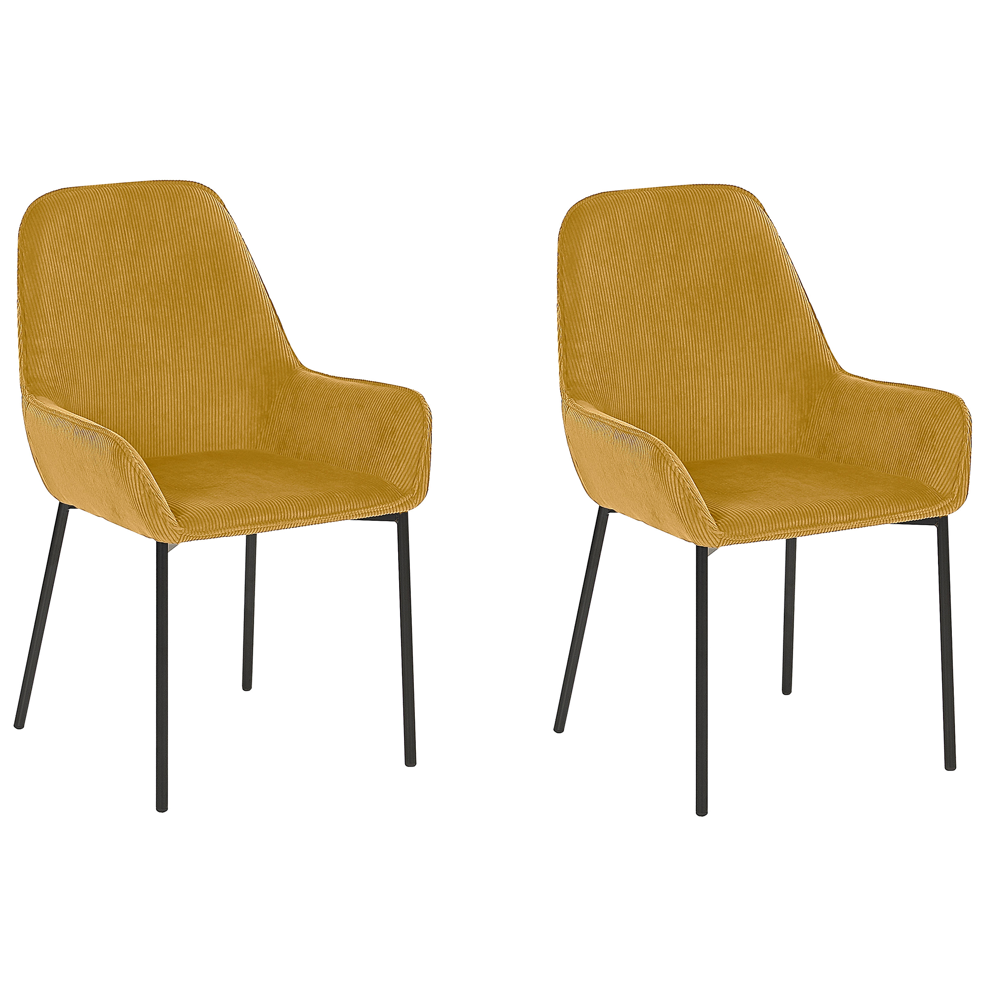 Set of 2 dining chairs LOVERNA Velour Mustard yellow [4]