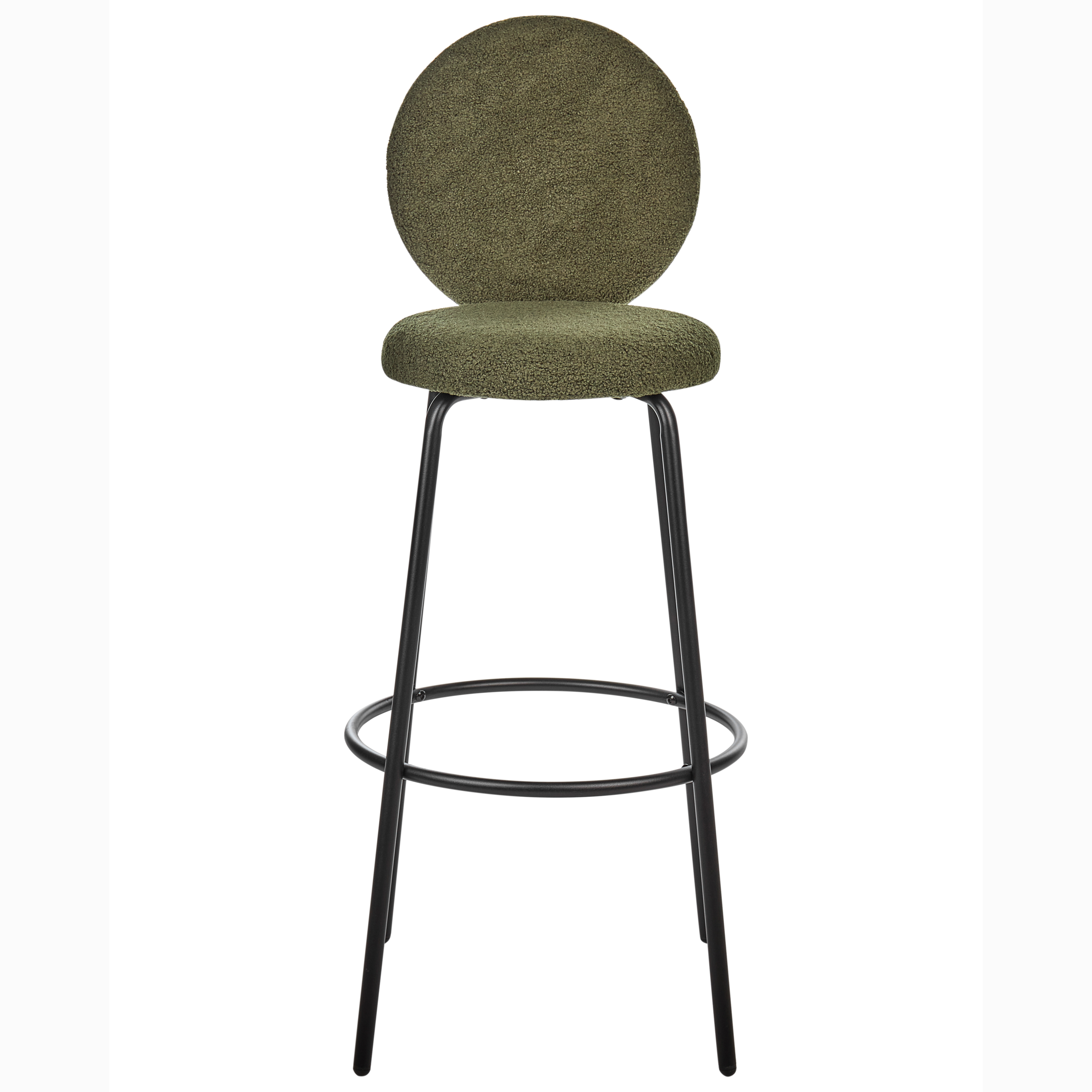 Set of 2 EMERY Boucle bar stools Dark green [6]