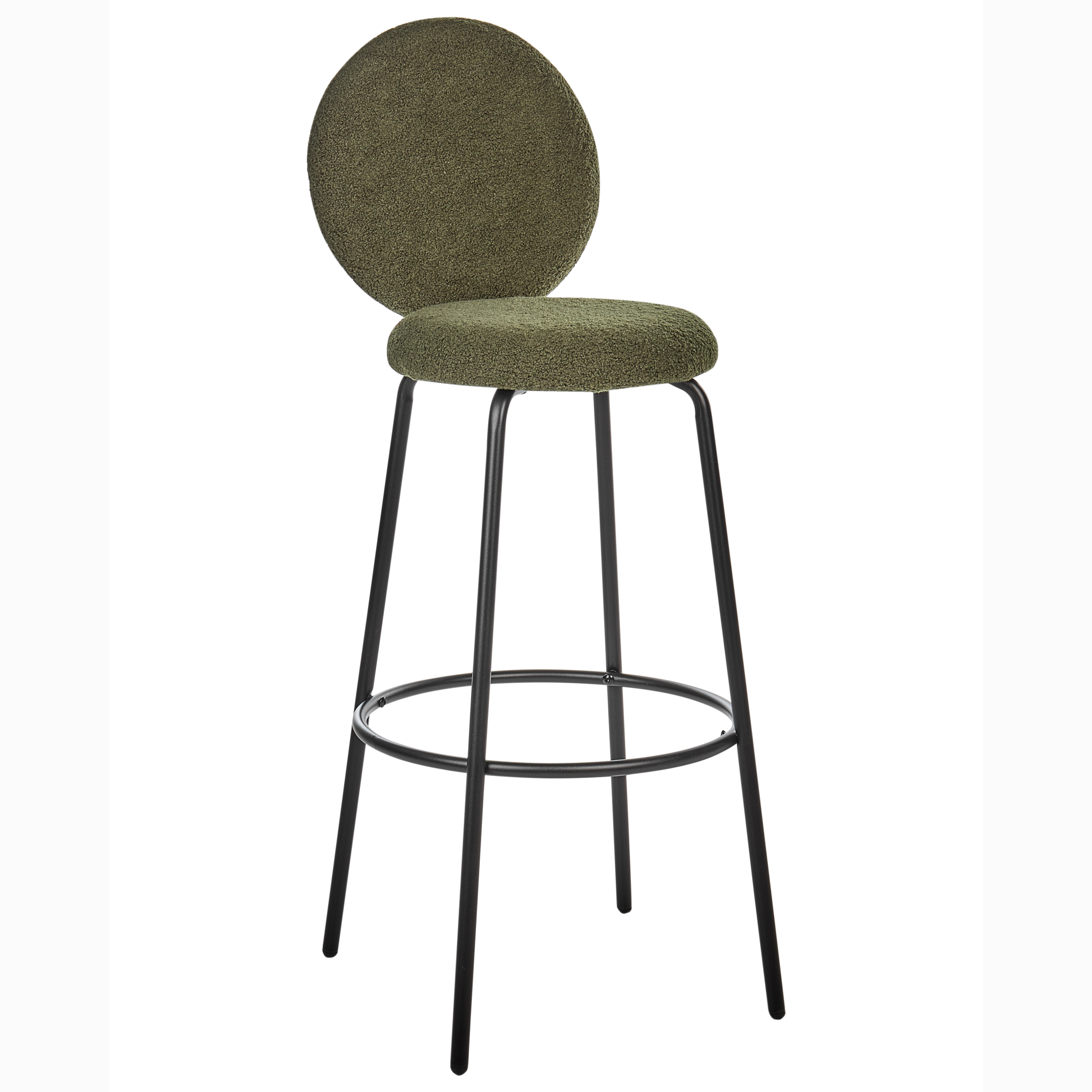 Set of 2 EMERY Boucle bar stools Dark green [5]