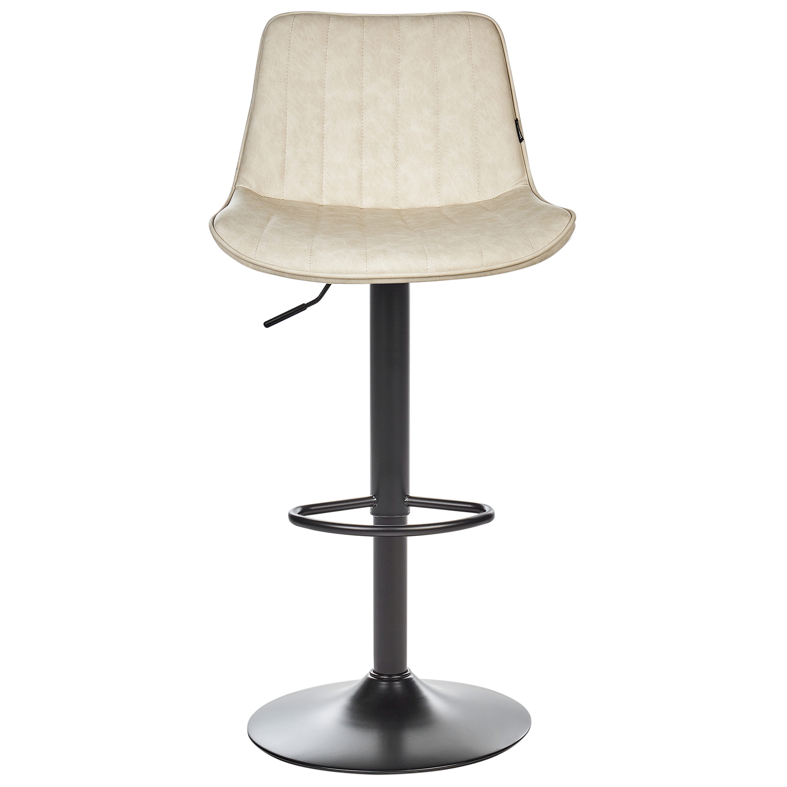 Set of 2 DUBROVNIK bar stools Eco-leather Swivel Light beige [6]