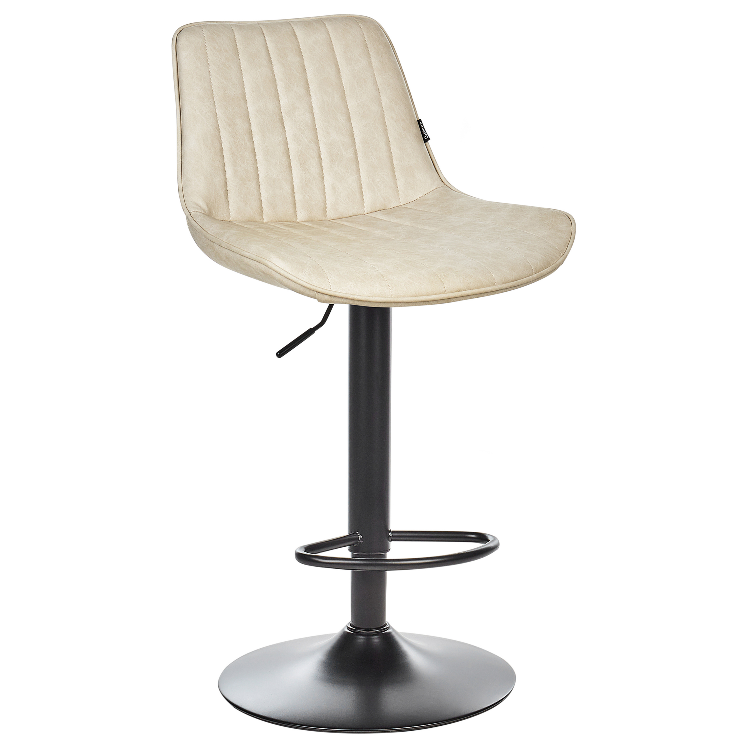 Set of 2 DUBROVNIK bar stools Eco-leather Swivel Light beige [4]