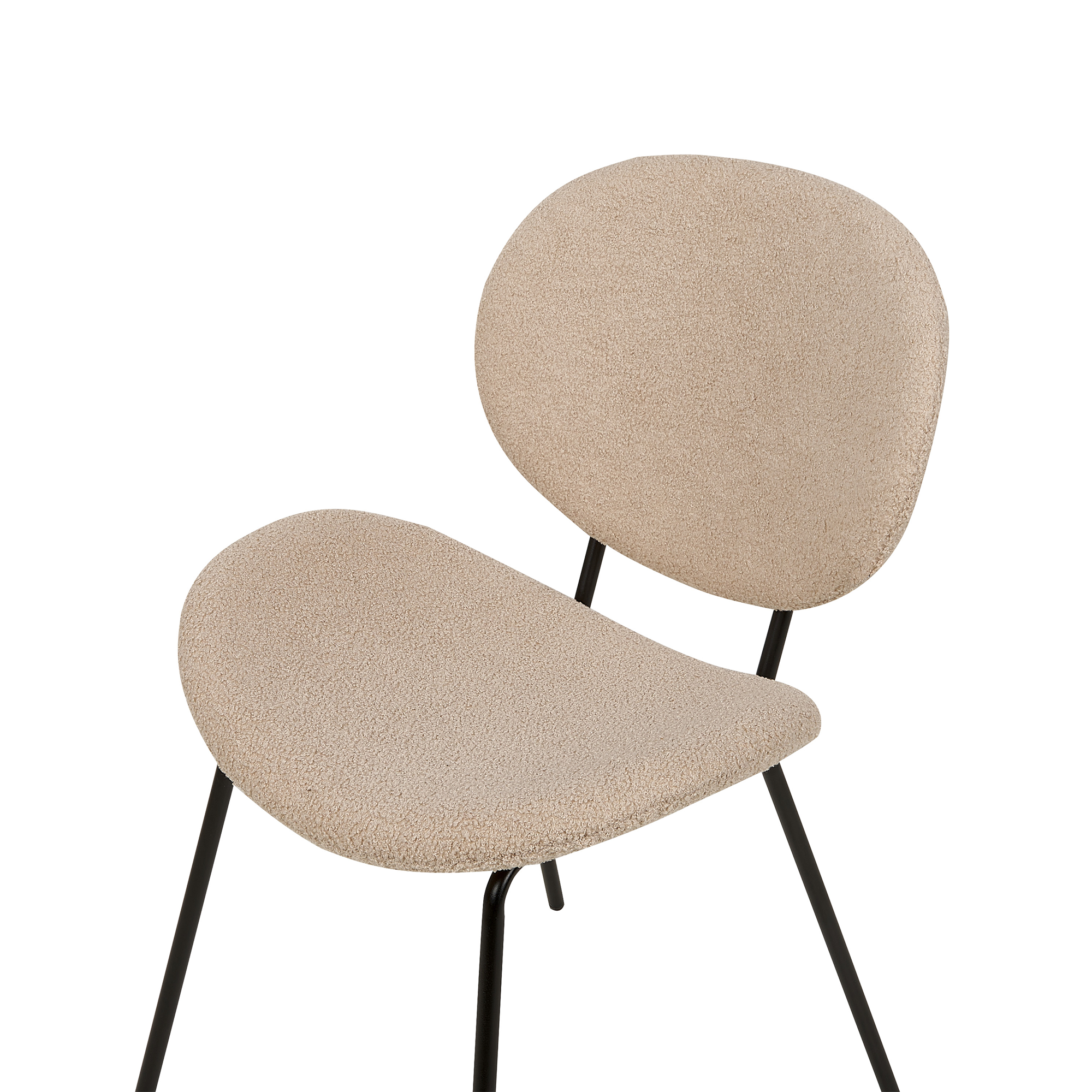 Set de 2 scaune dining LUANA Boucle Taupe [8]