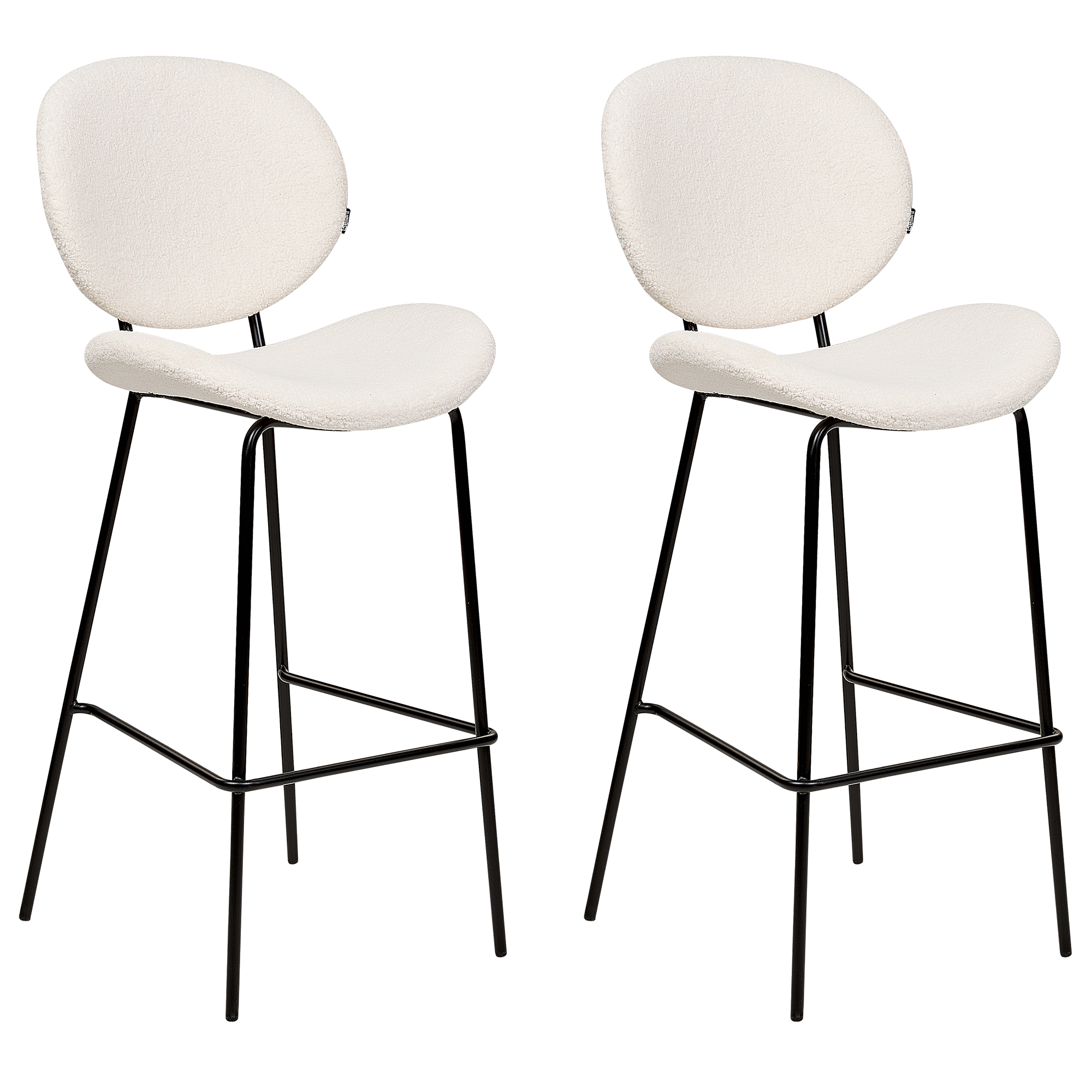 Set of 2 bar stools LUANA Boucle White [4]