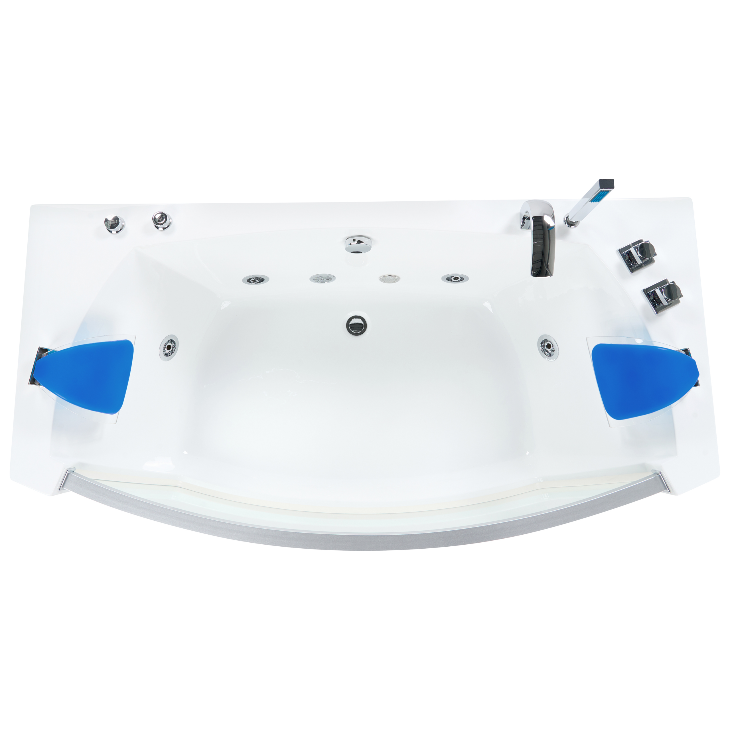 Corner LED bathtub with hydromassage FUERTE 175 x 85 cm White [4]