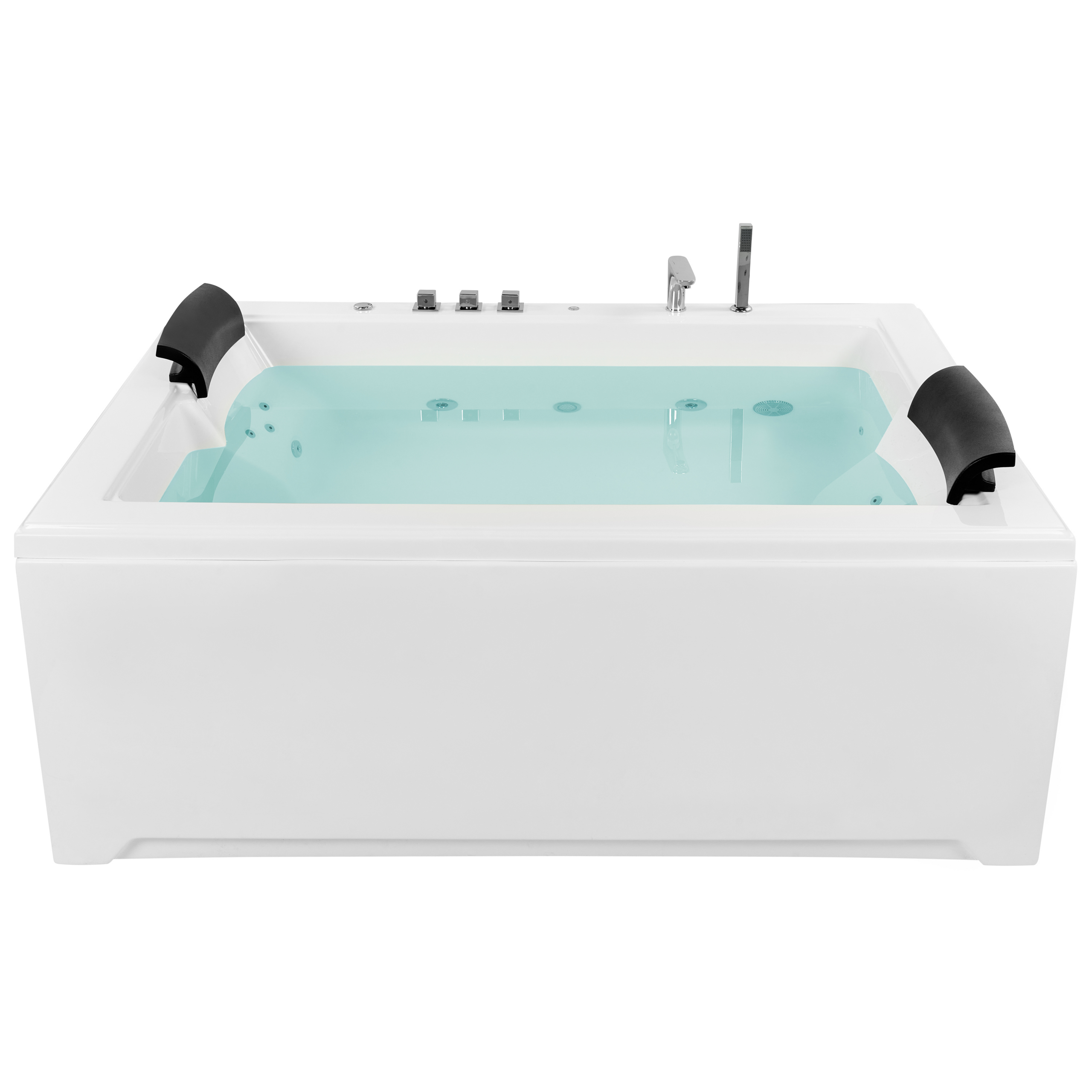 Corner LED bathtub with whirlpool SALAMANCA 183 x 142 cm White [4]