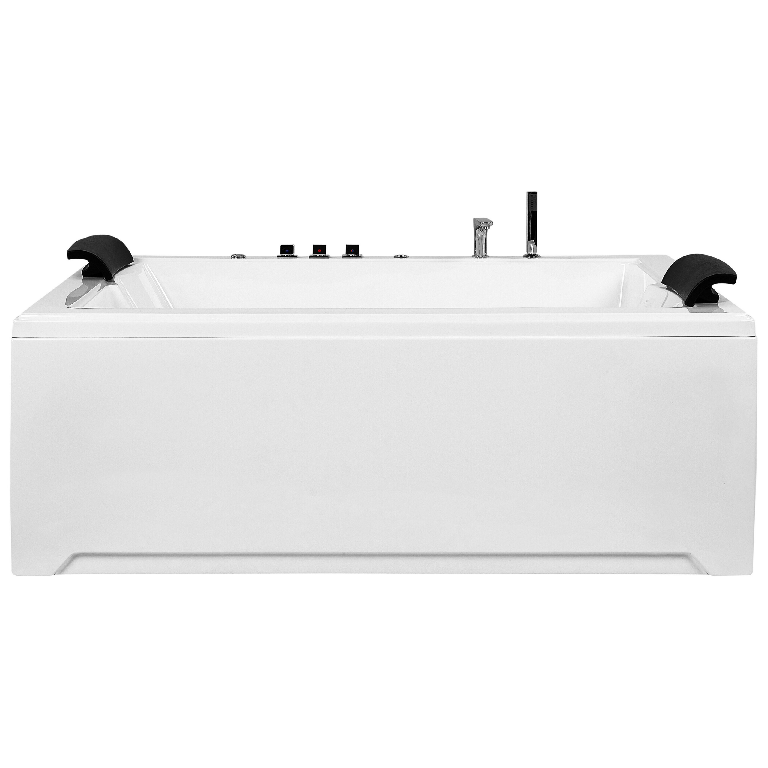 Corner LED bathtub with whirlpool SALAMANCA 183 x 142 cm White [6]