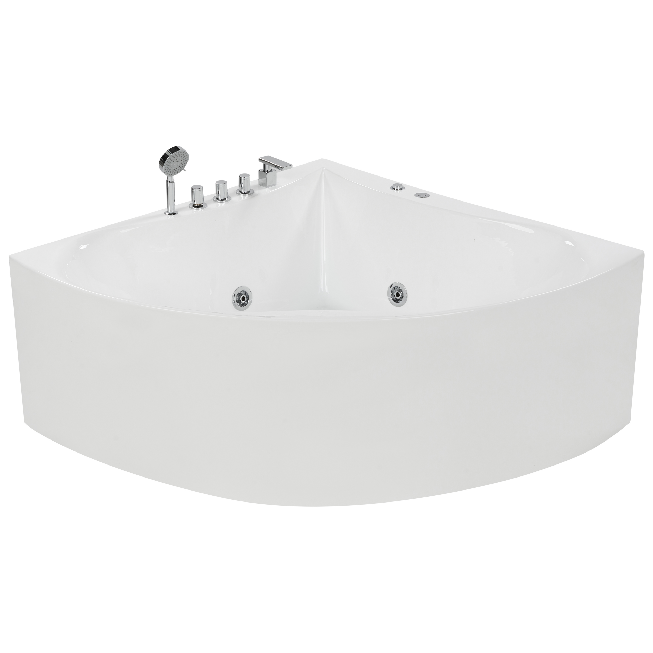 Cadă de colț cu hidromasaj ISLITA 187 x 133 cm Alb [4]