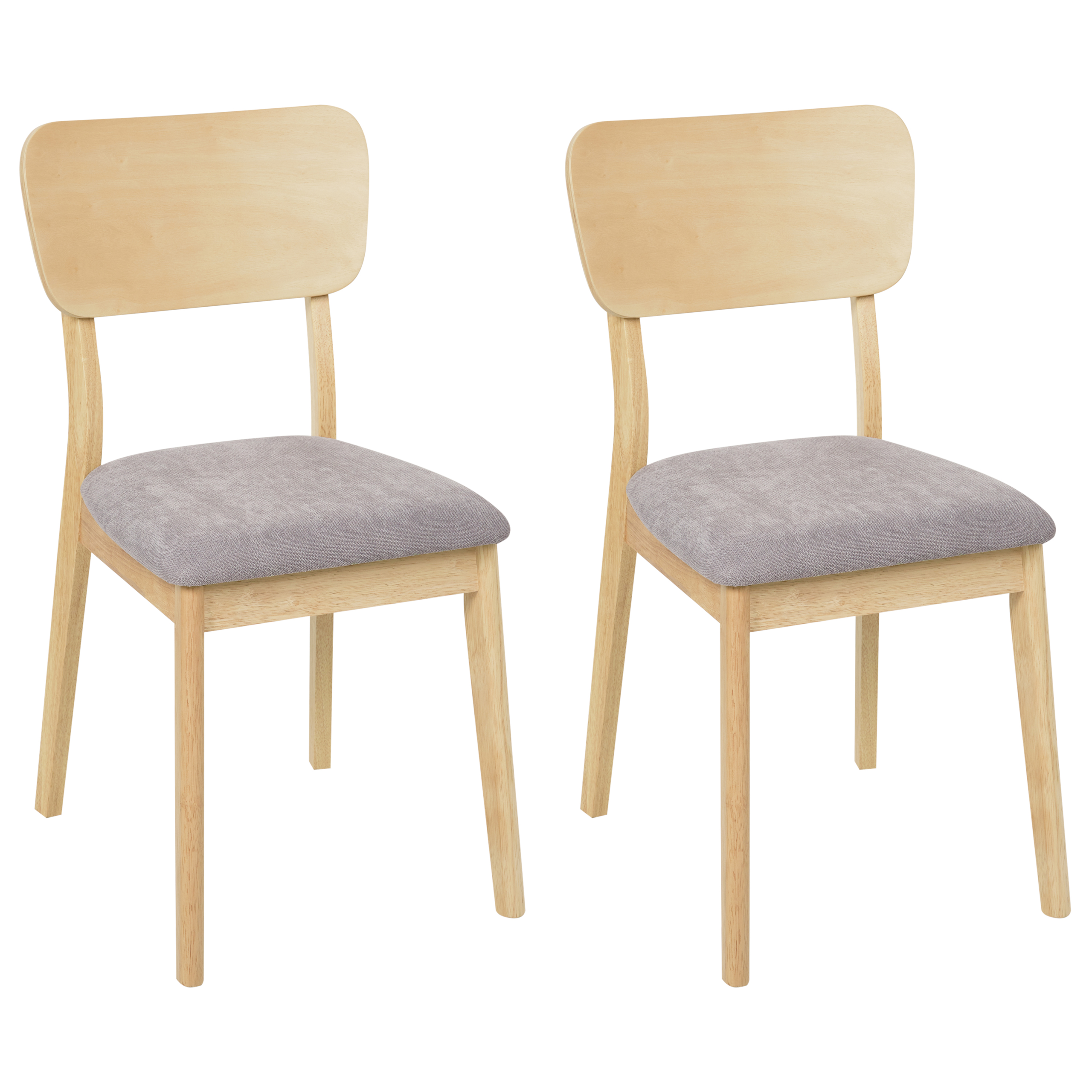 Set of 2 Dining Chairs MINIER Wood Light Brown/Grey [2]