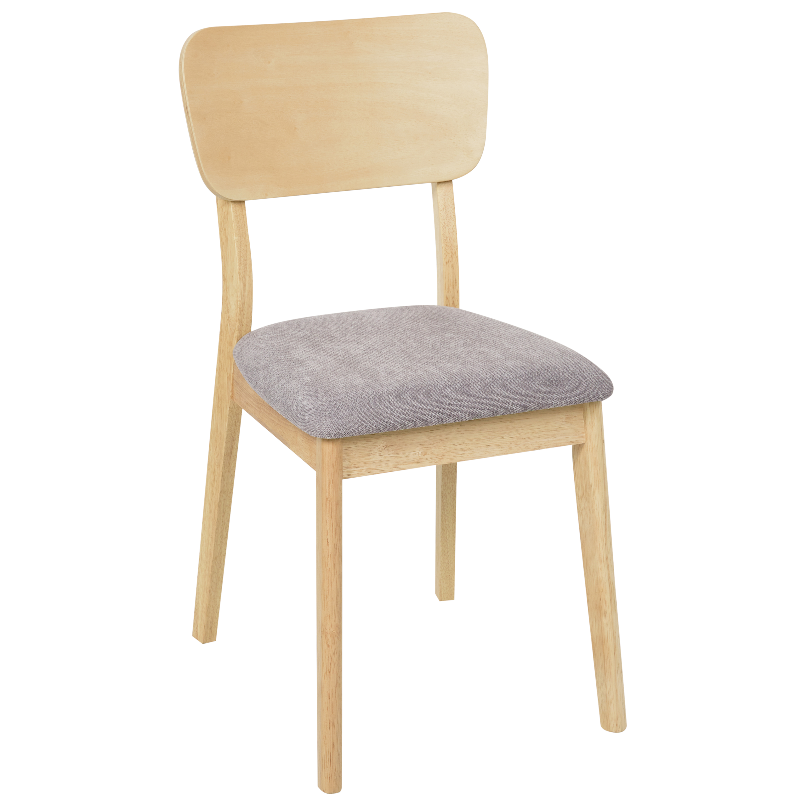 Set of 2 Dining Chairs MINIER Wood Light Brown/Grey [4]