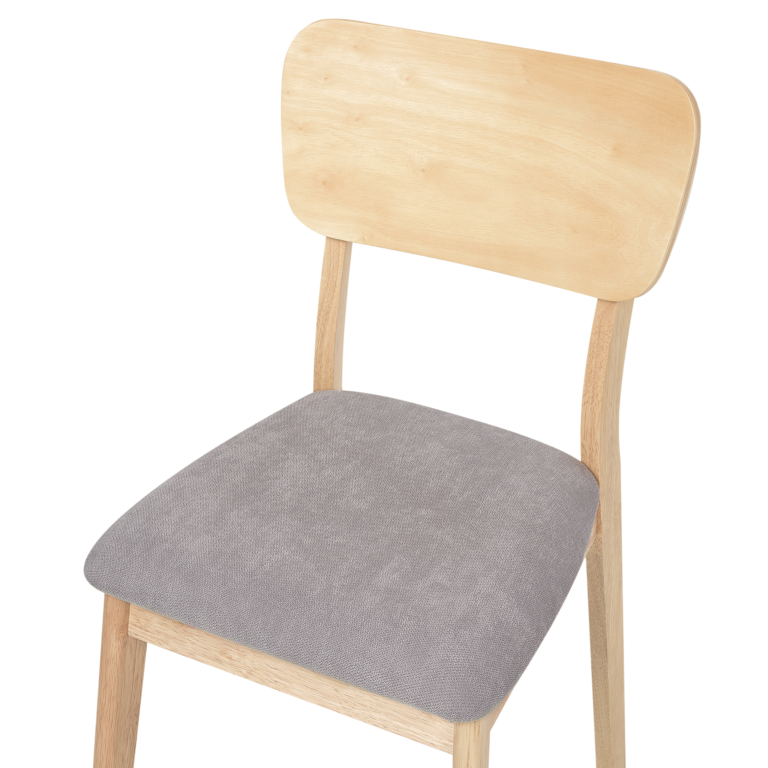 Set of 2 Dining Chairs MINIER Wood Light Brown/Grey [7]