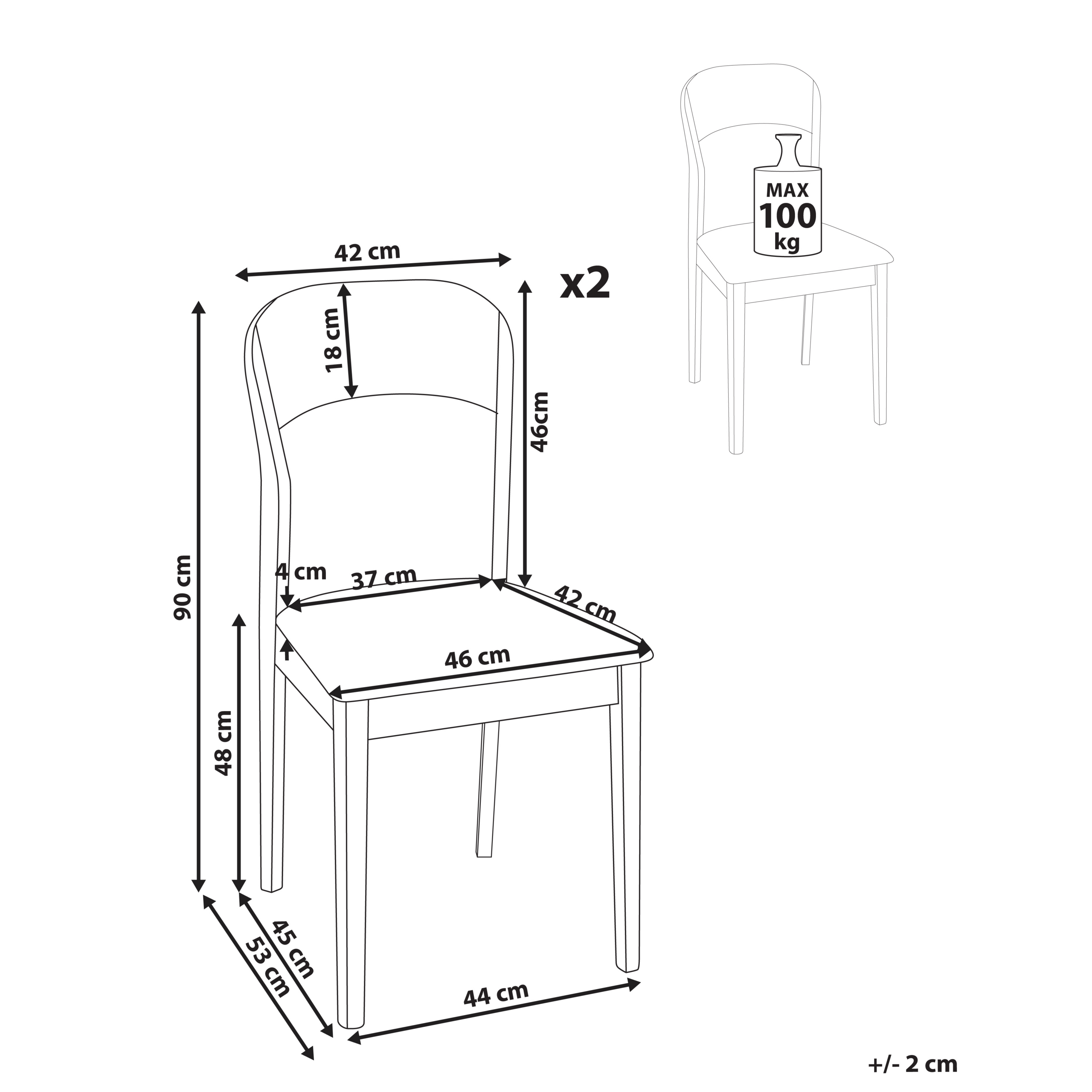 Set of 2 dining chairs ALVIN Wood Light brown [3]