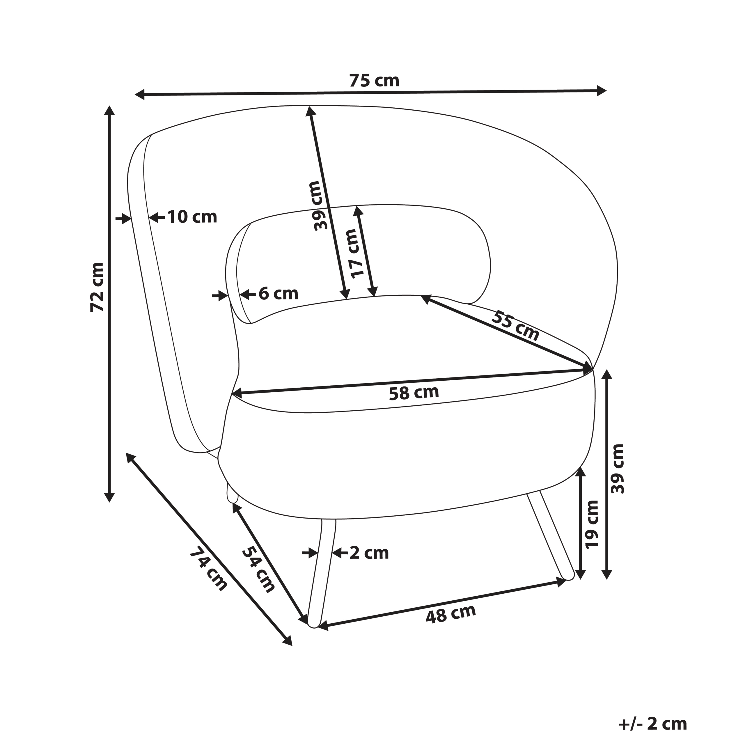 Fotoliu MAKELA Boucle Alb-murdar [3]