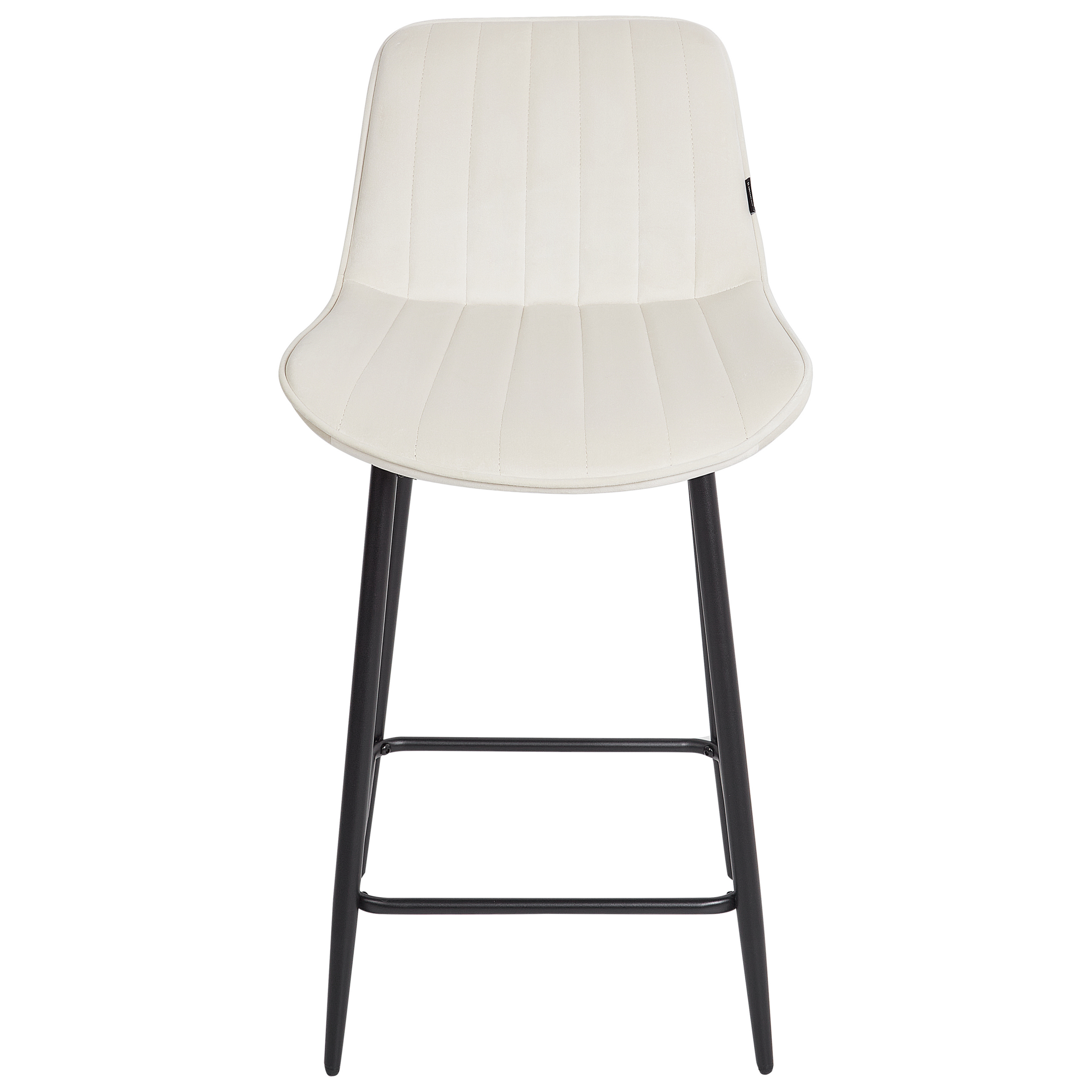 Set of 2 bar stools DUBROVNIK Velvet Light Beige [5]
