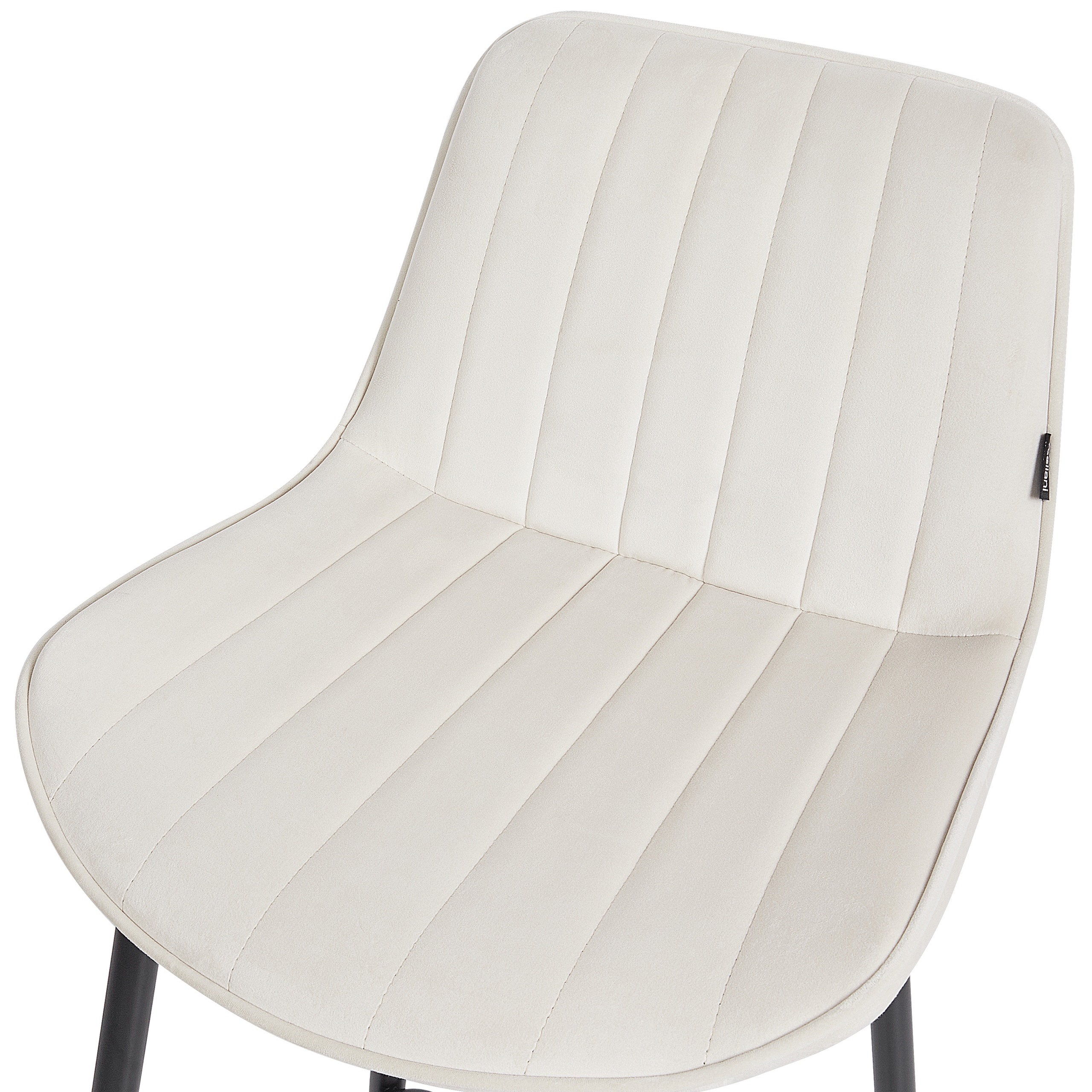 Set of 2 bar stools DUBROVNIK Velvet Light Beige [7]