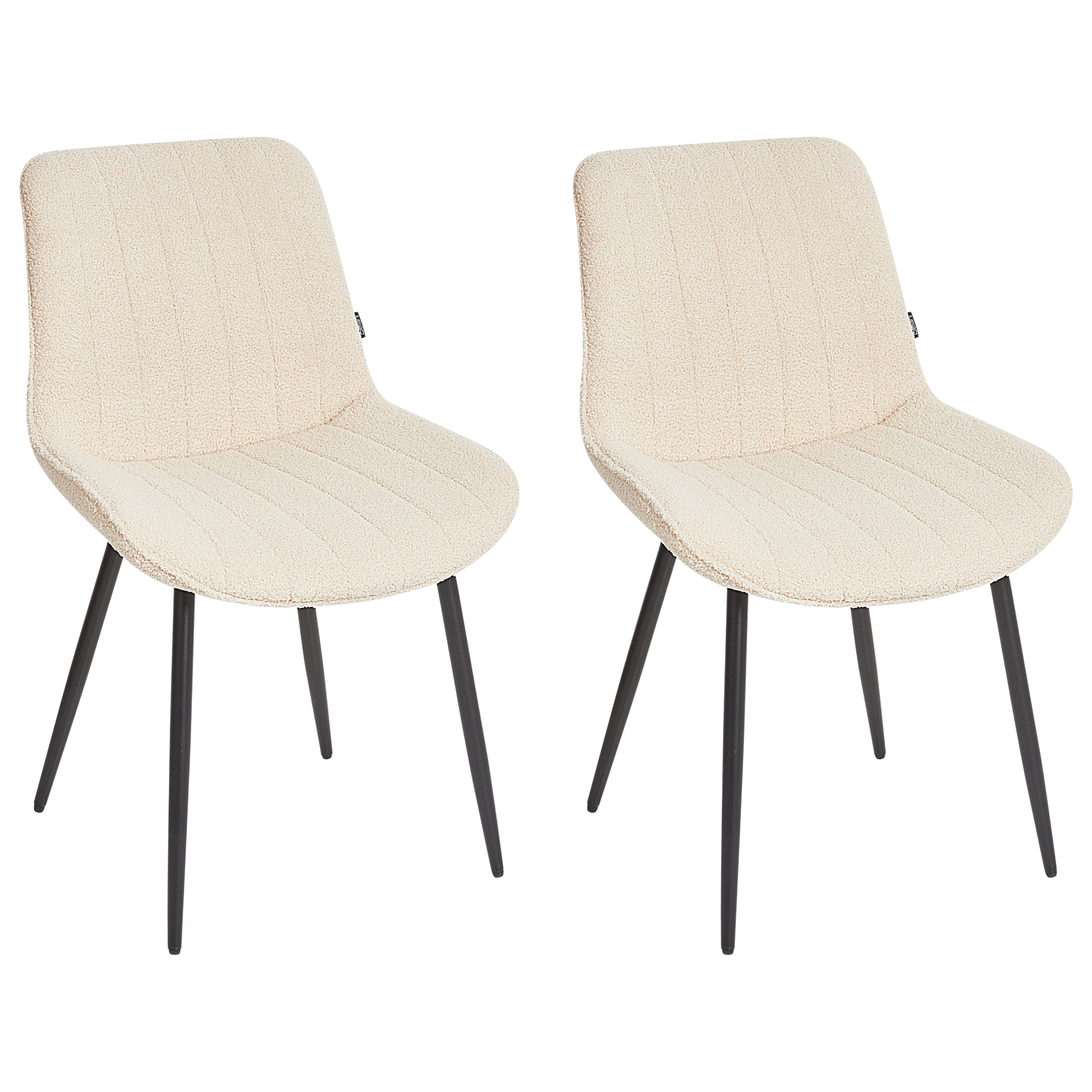 Set of 2 dining chairs DUBROVNIK Boucle Light Beige [4]