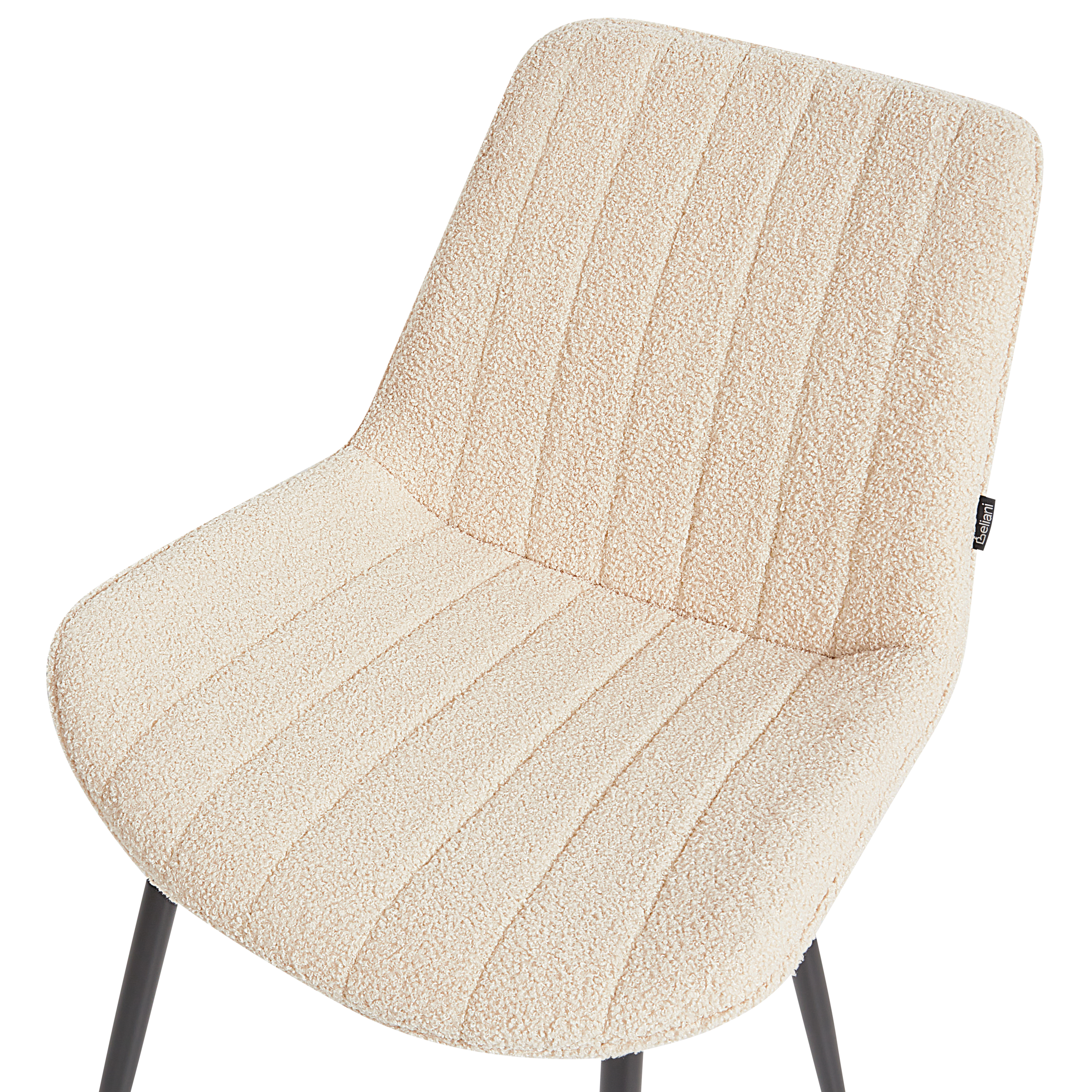 Set of 2 dining chairs DUBROVNIK Boucle Light Beige [8]
