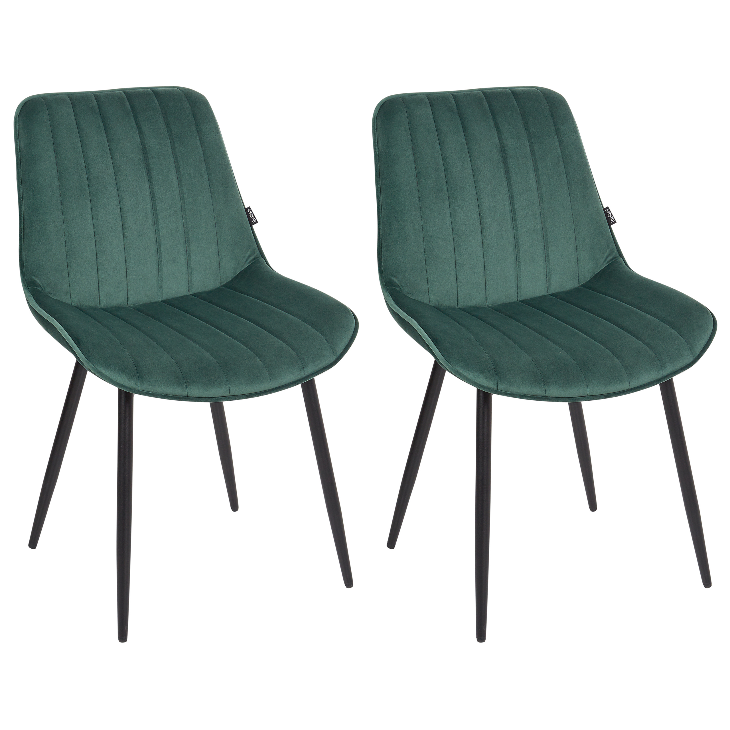 Set of 2 DUBROVNIK Dining Chairs Velvet Emerald Green [2]