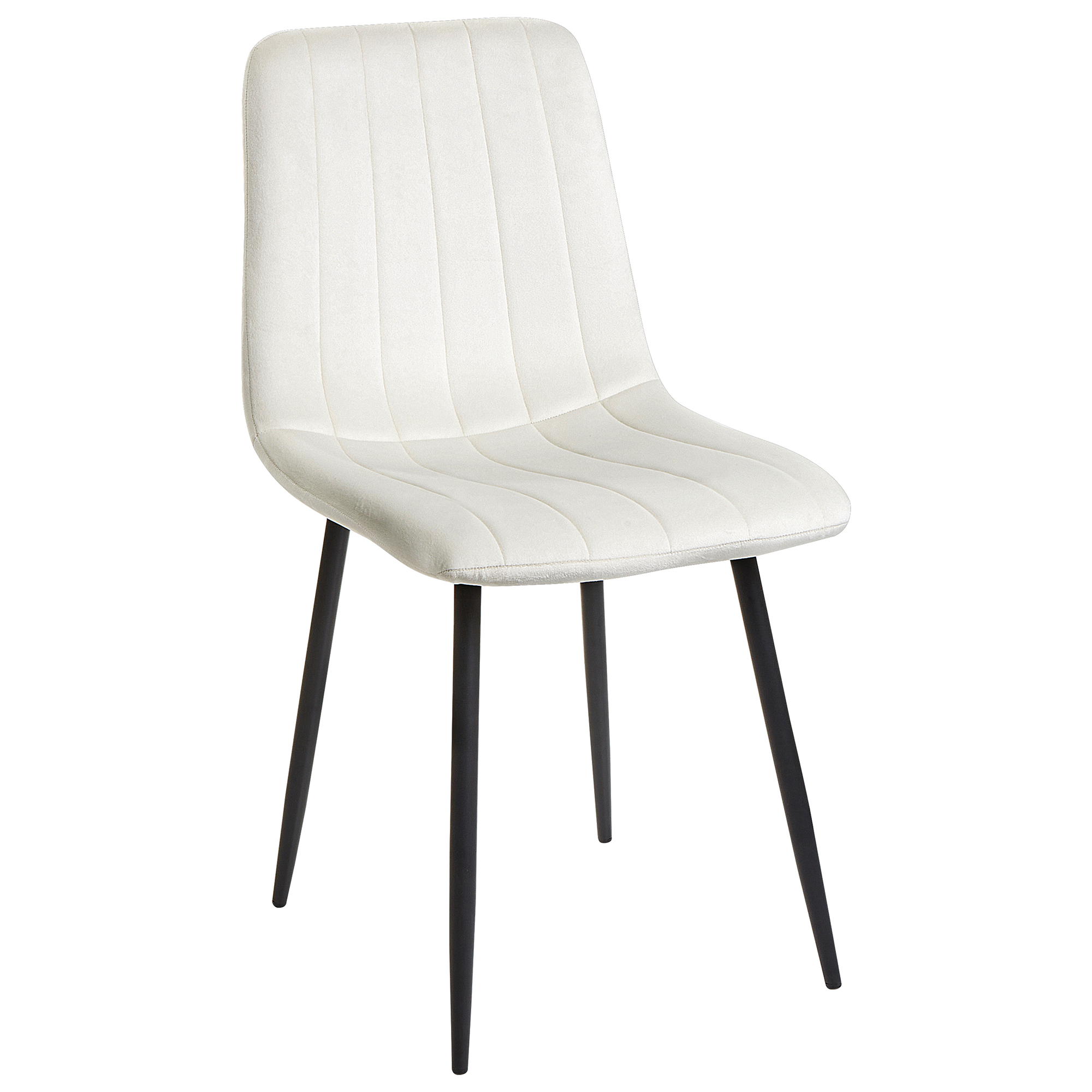 Set of 4 Dining Chairs KALISPELL Velvet Off-White [4]