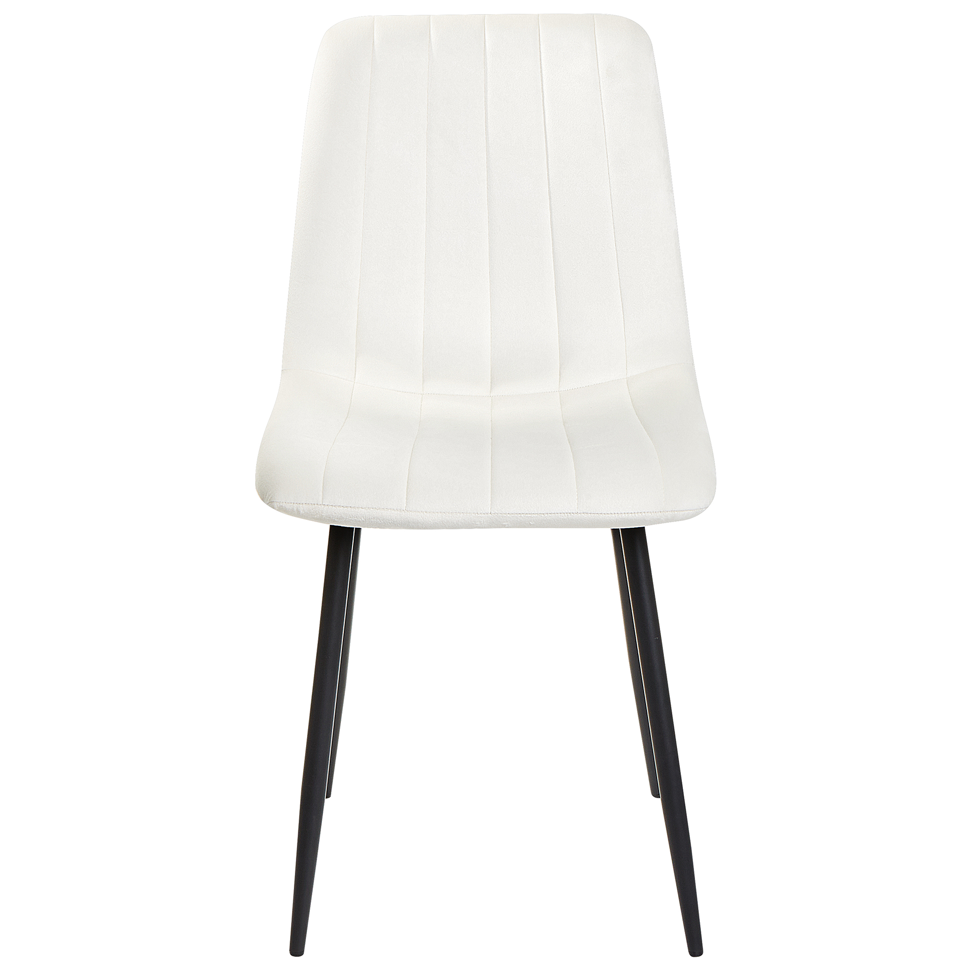 Set of 4 Dining Chairs KALISPELL Velvet Off-White [5]