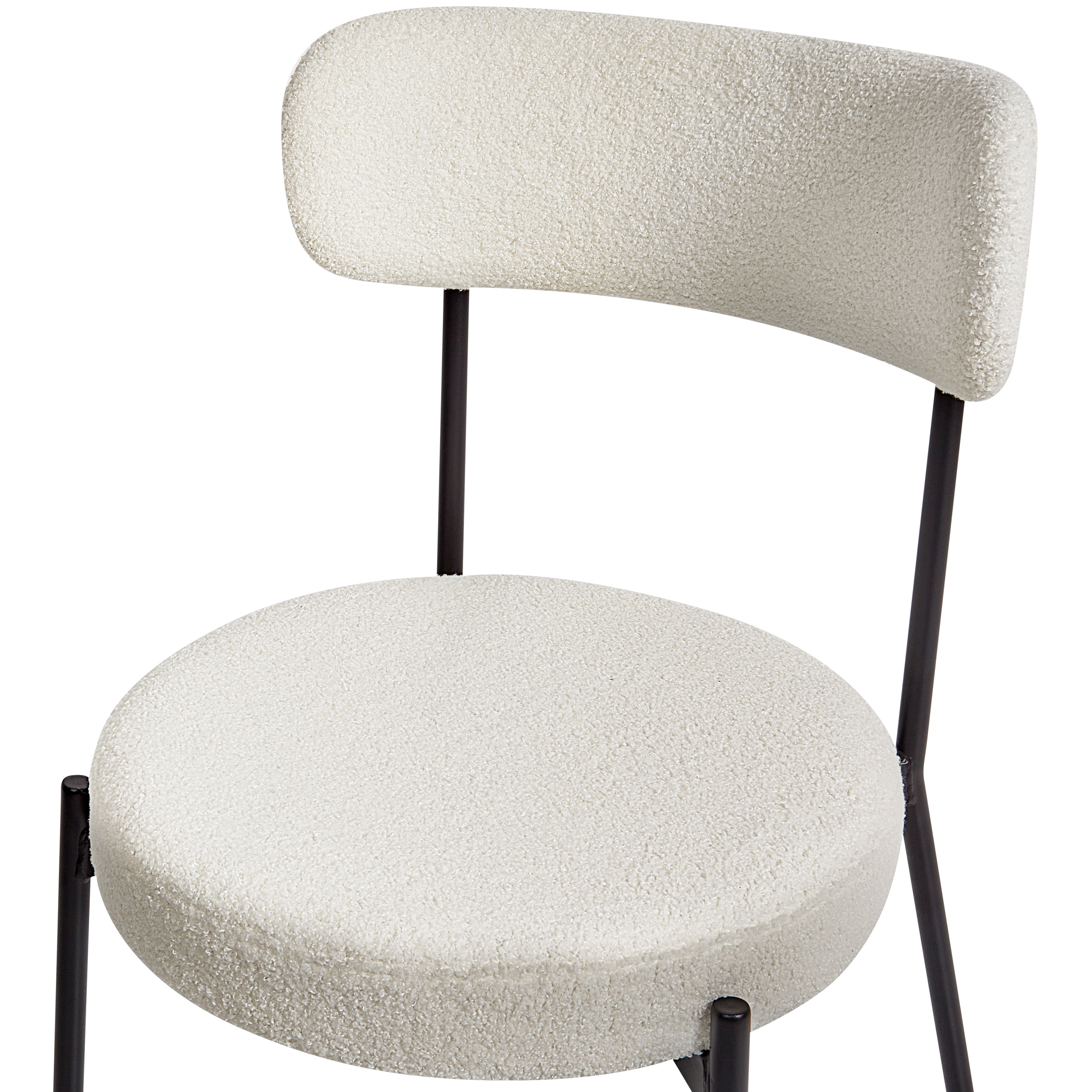 Set of 2 dining chairs ALLISON Boucle White [8]