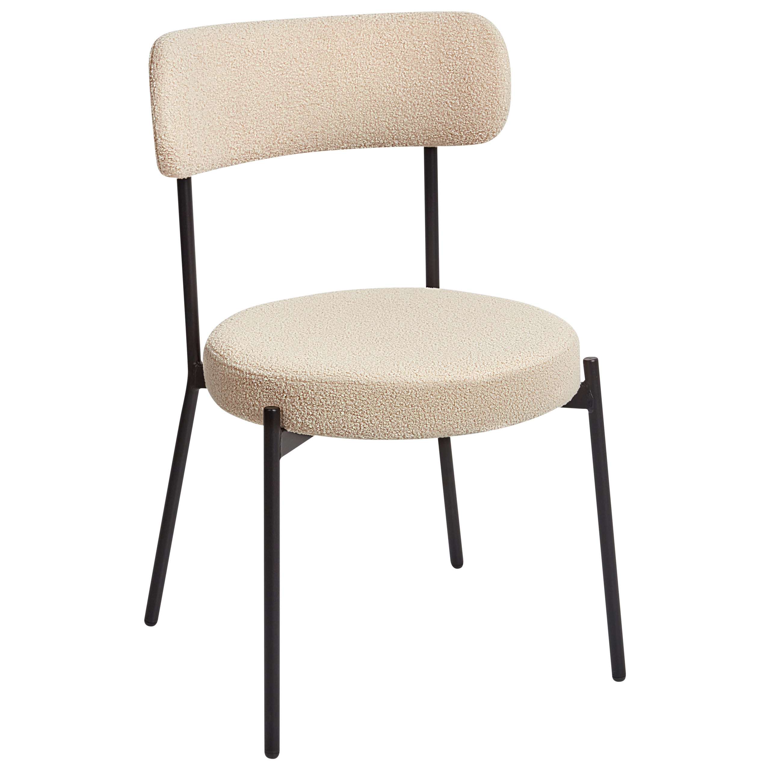 Set of 2 dining chairs ALLISON Boucle Light beige [5]