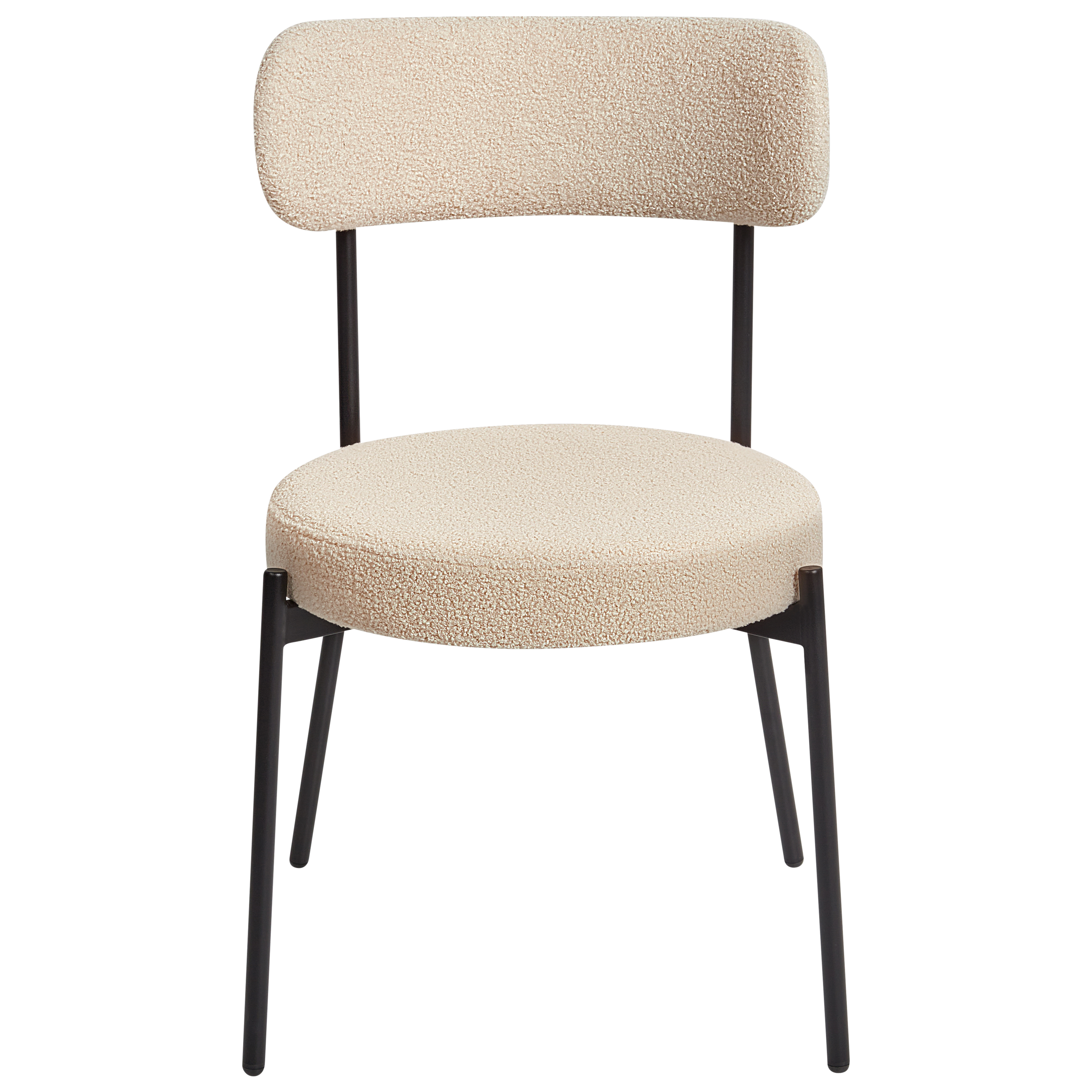 Set of 2 dining chairs ALLISON Boucle Light beige [6]