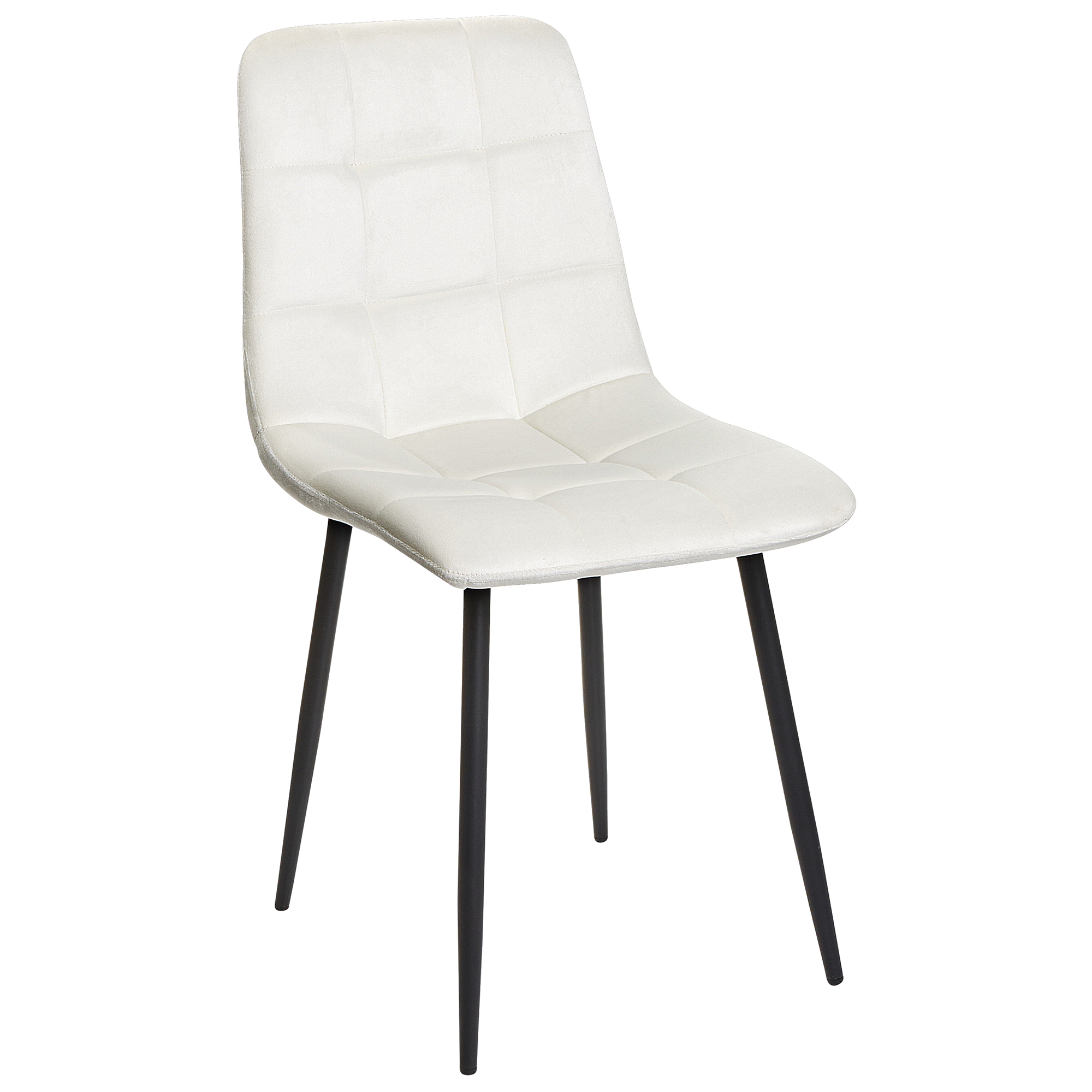 Set of 4 POWELL Dining Chairs Velvet Off-White [4]