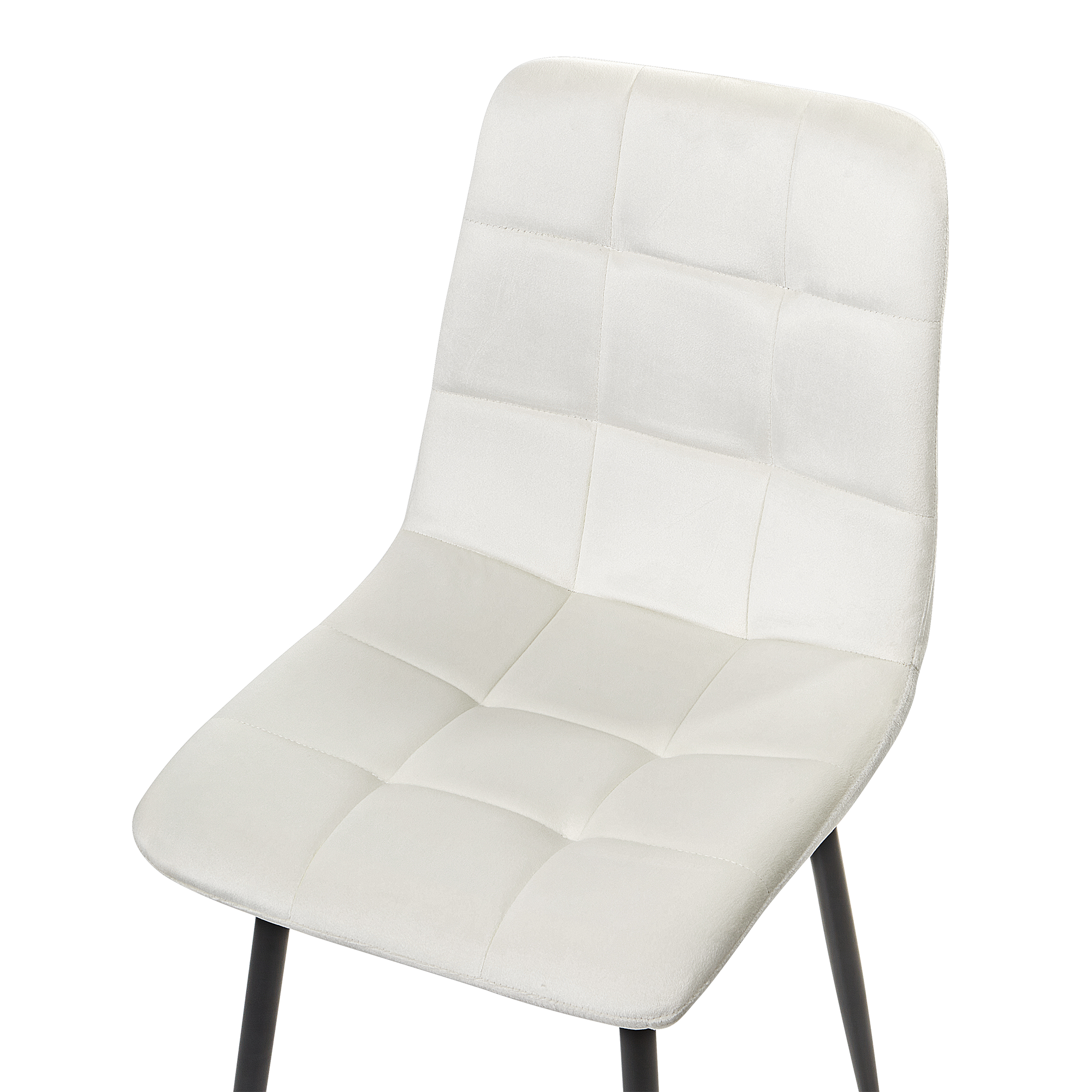 Set of 4 POWELL Dining Chairs Velvet Off-White [7]