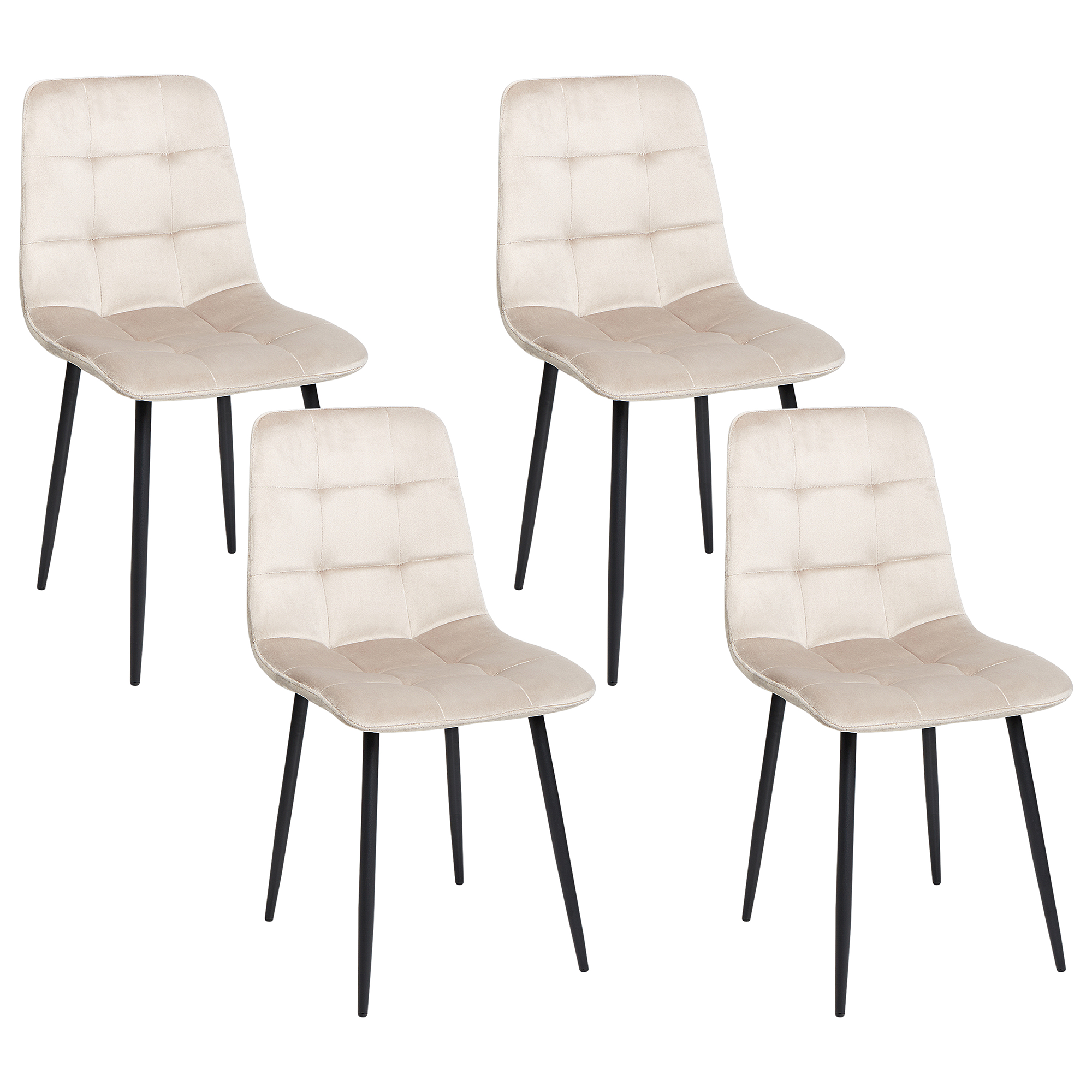 Set de 4 scaune dining POWELL Catifea Bej [2]