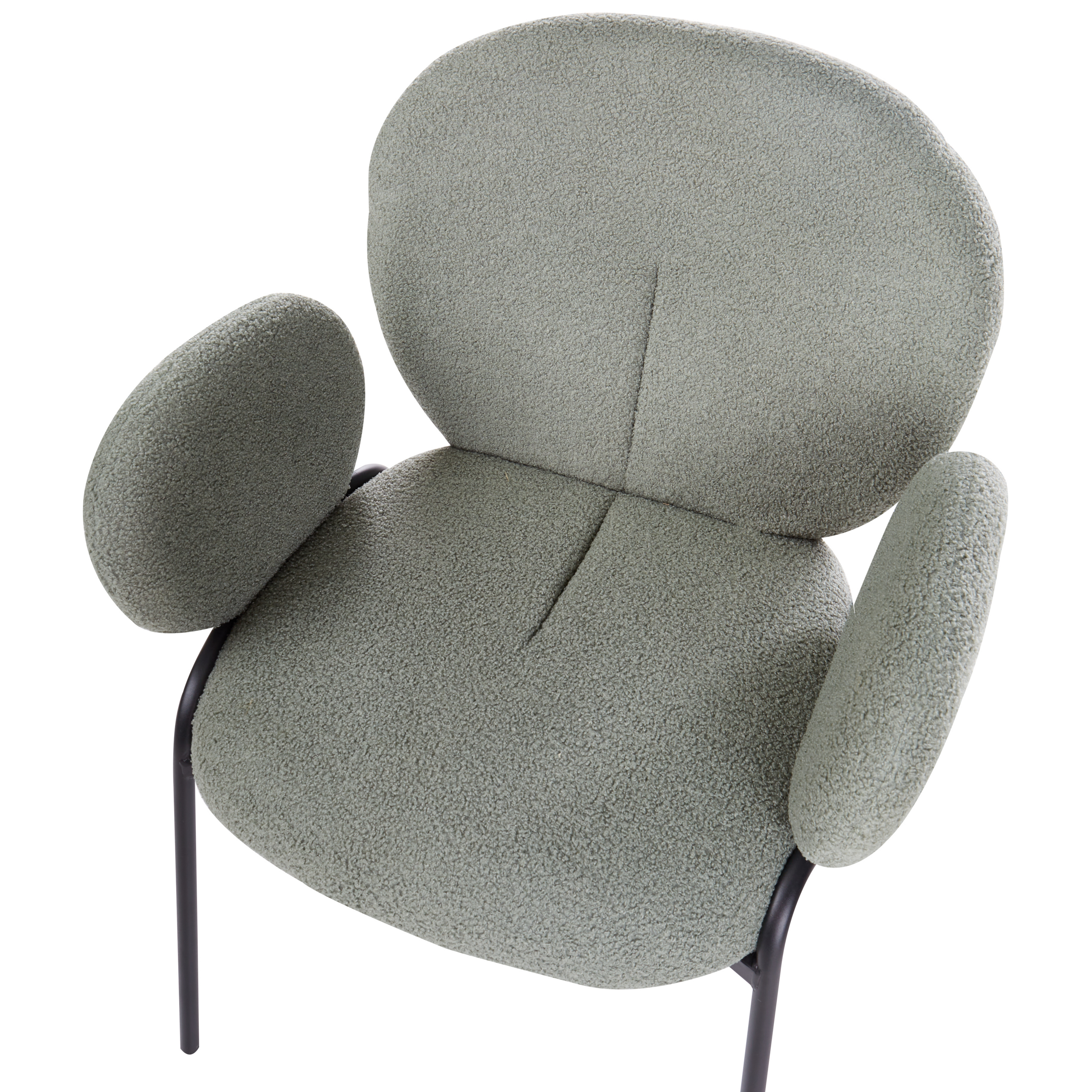 Set de 2 scaune dining ELY Boucle Verde deschis [8]