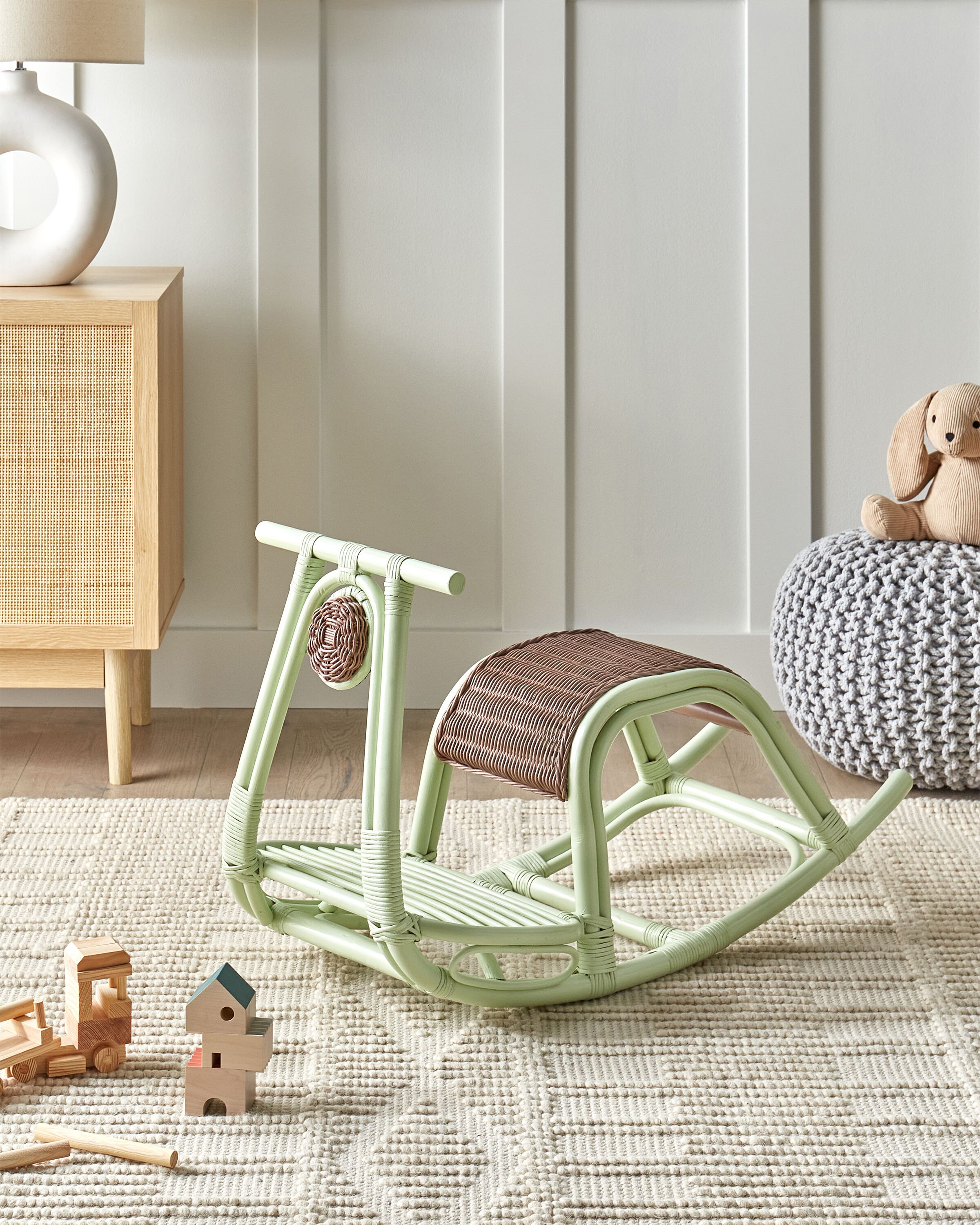 Scaun pentru copii - Children's swing ASPRIA Light green rattan