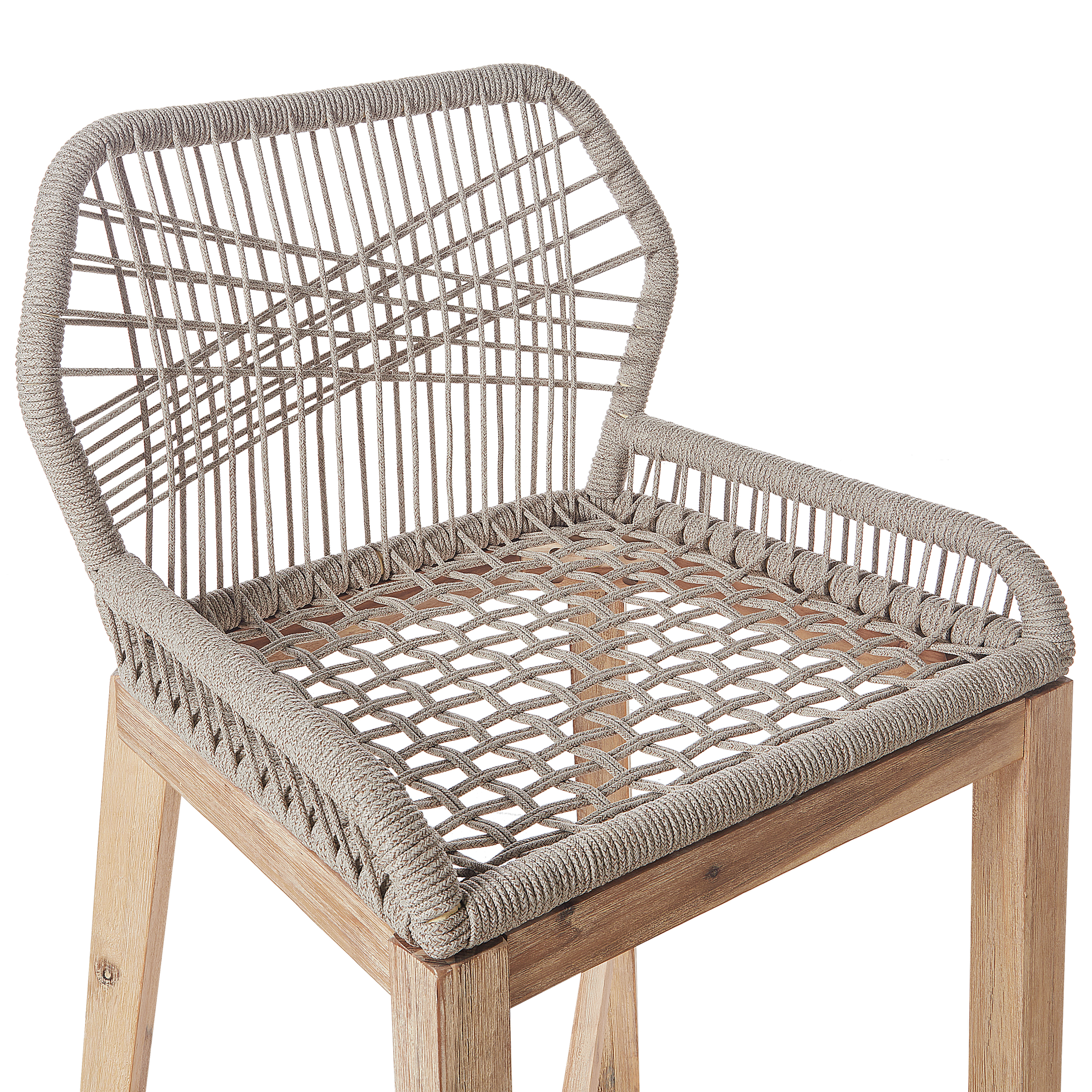 Set of 2 outdoor bar stools TALAMONE Acacia Wood Beige [8]