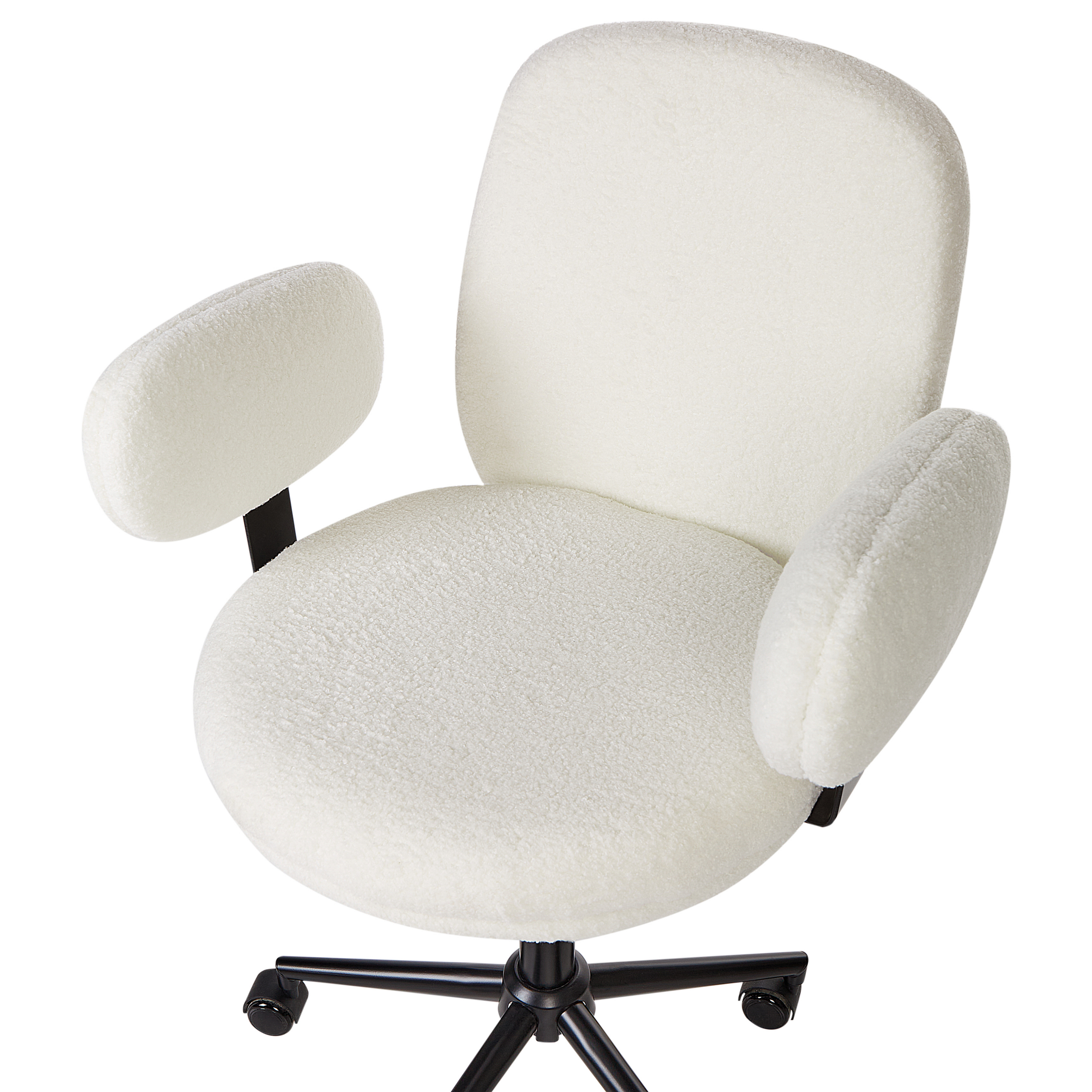 Scaun de birou MORAGA Boucle Alb-murdar [7]