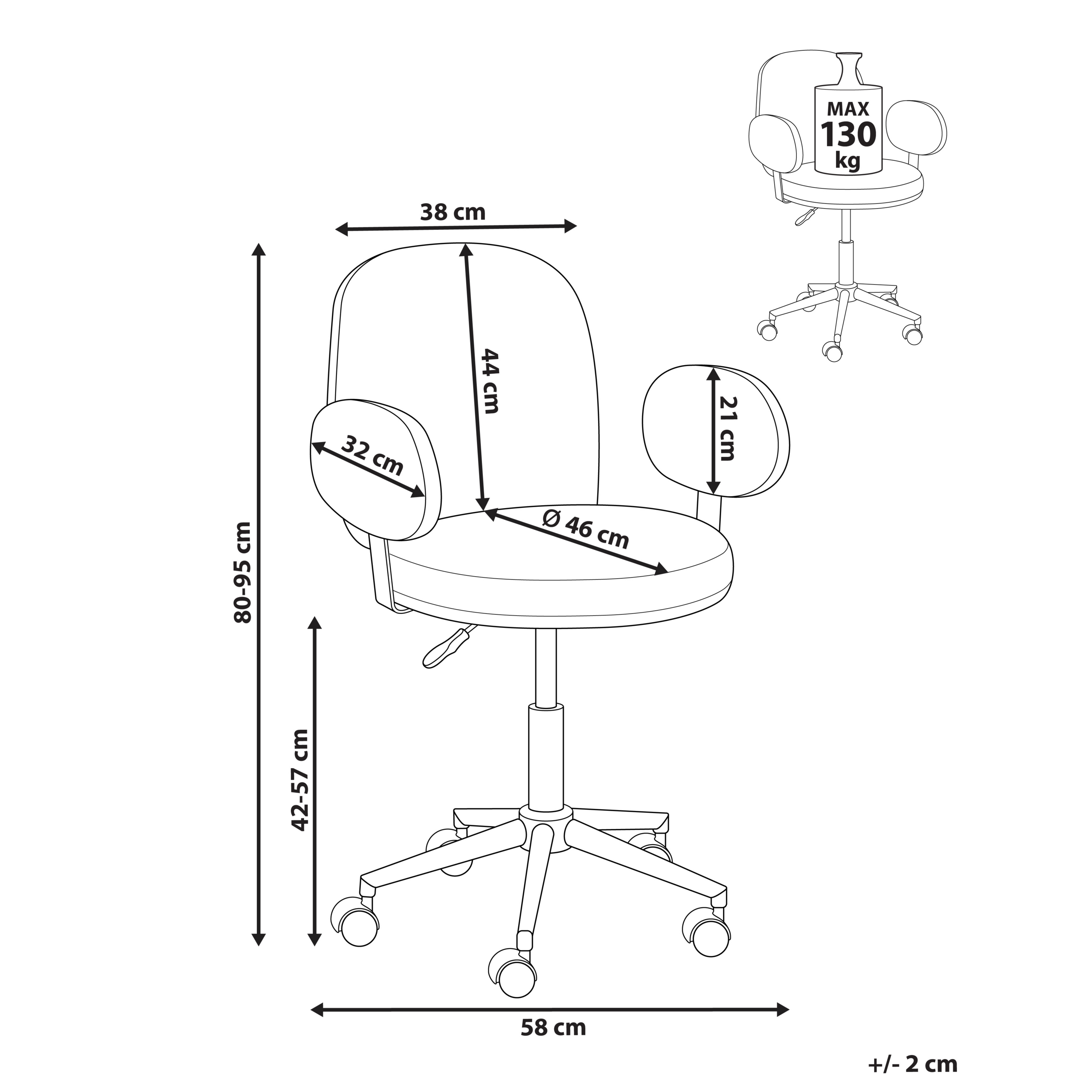 Scaun de birou MORAGA Boucle Alb-murdar [3]