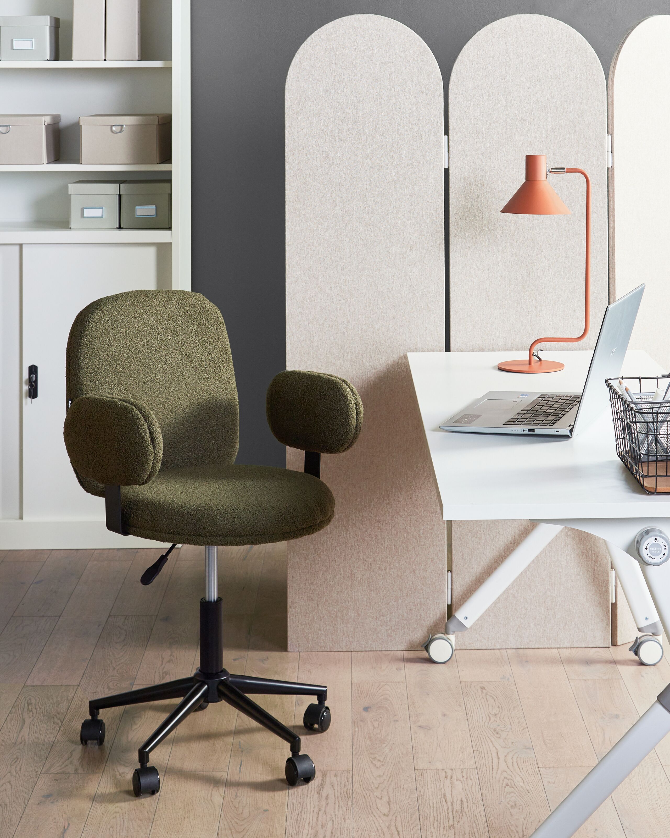 Scaun de birou - Office chair MORAGA Boucle Dark Green