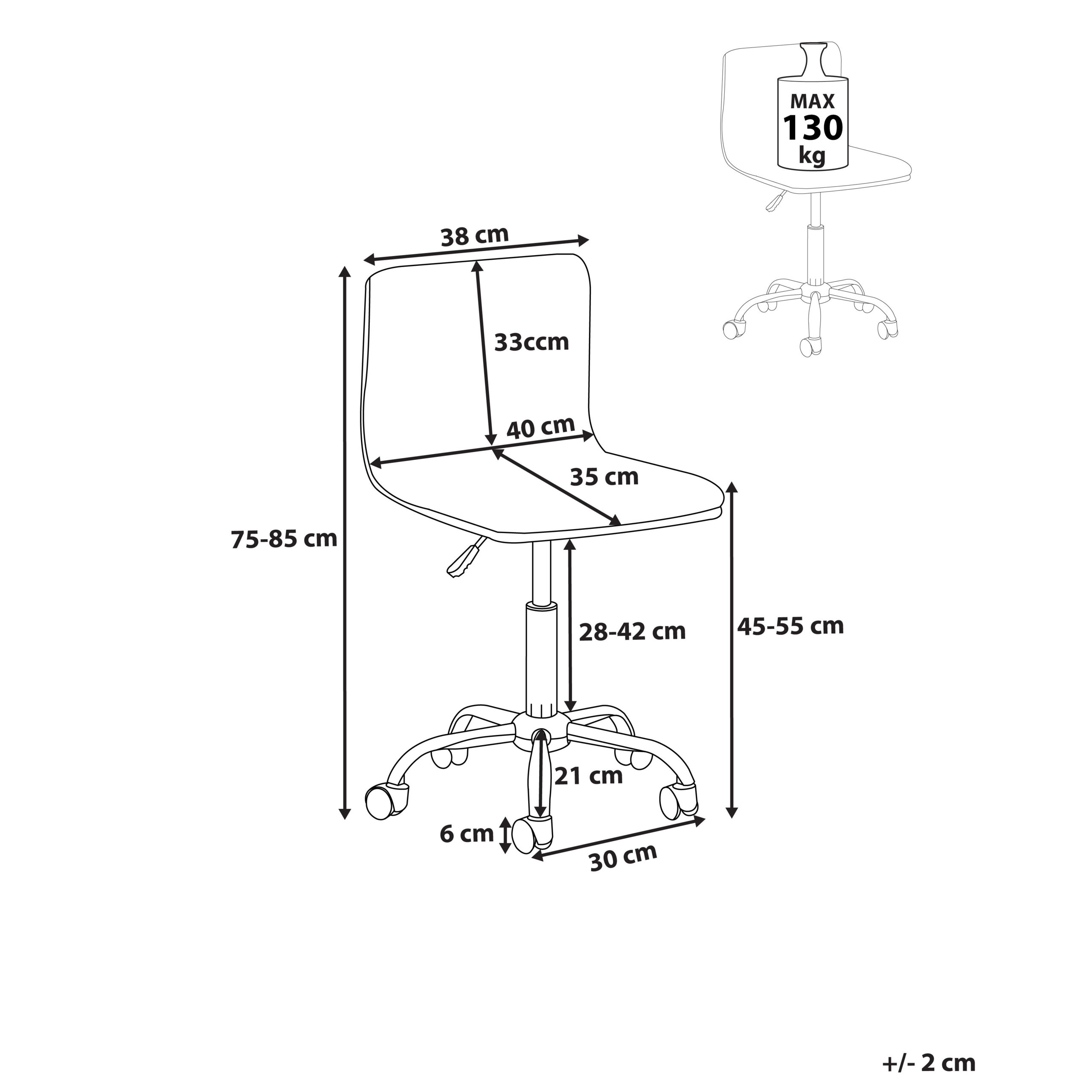Scaun de birou ORLANDO Piele ecologică Negru [3]