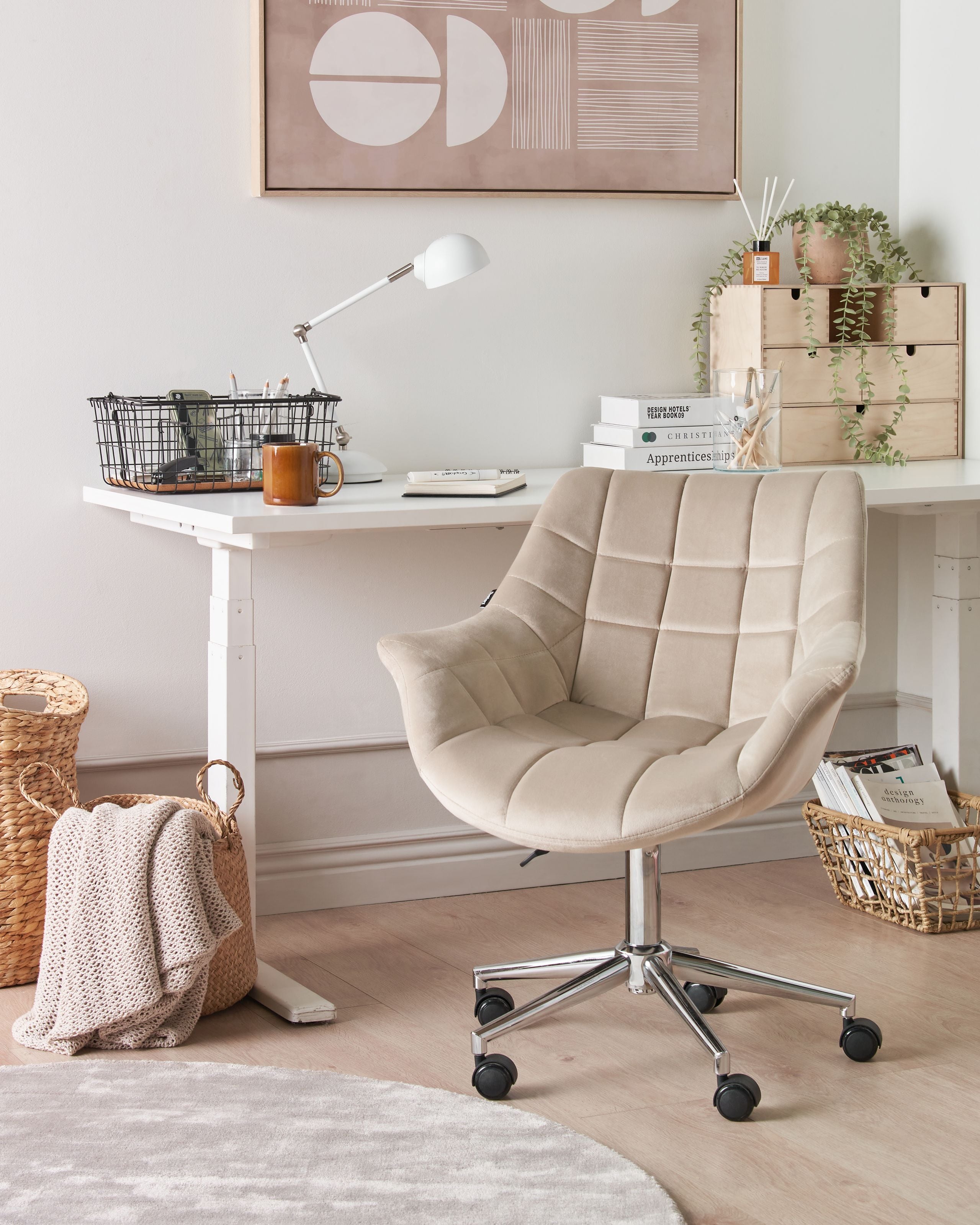 Scaun de birou - Office chair LABELLE Velvet Beige
