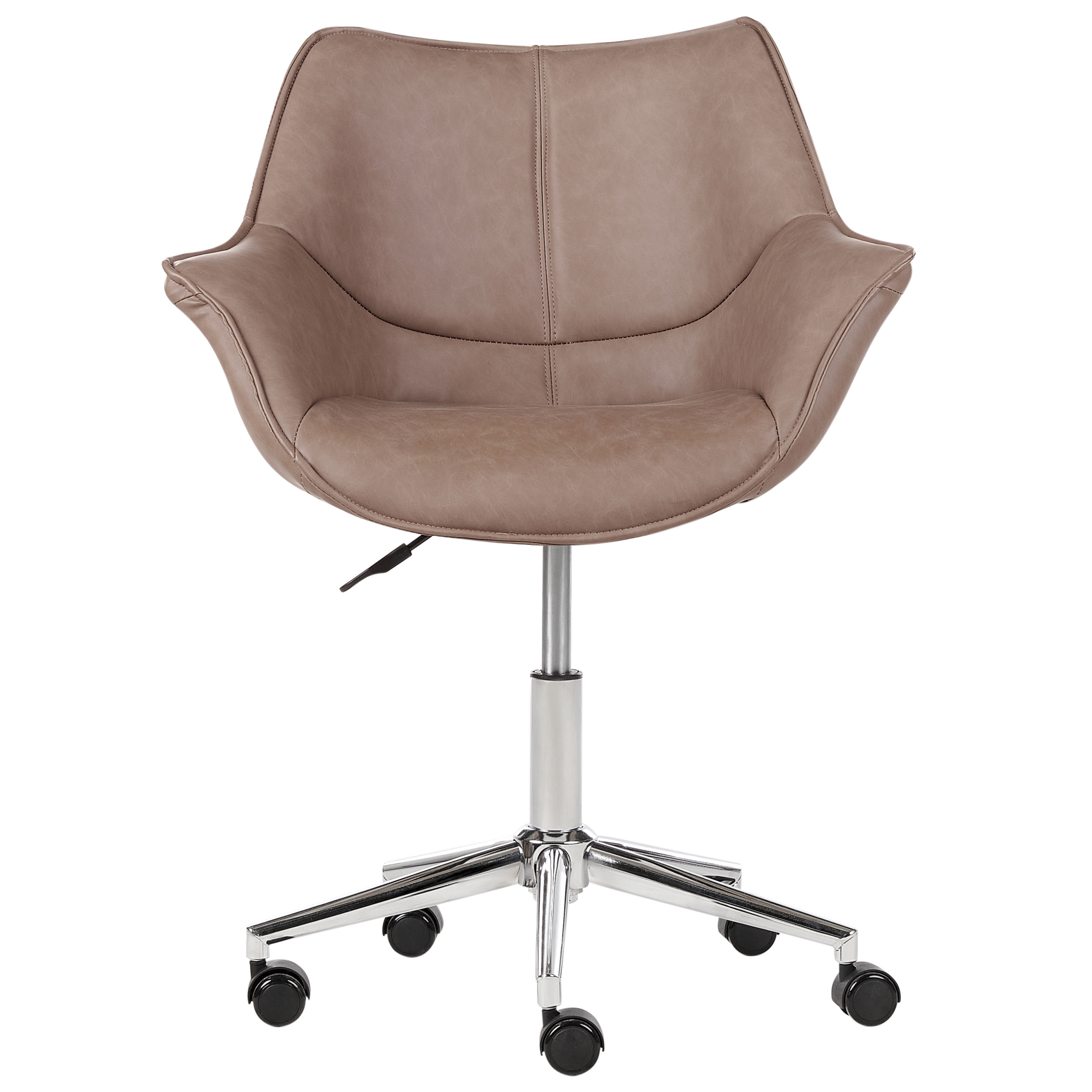 Office chair NEWDALE Eco-leather Light Brown [4]