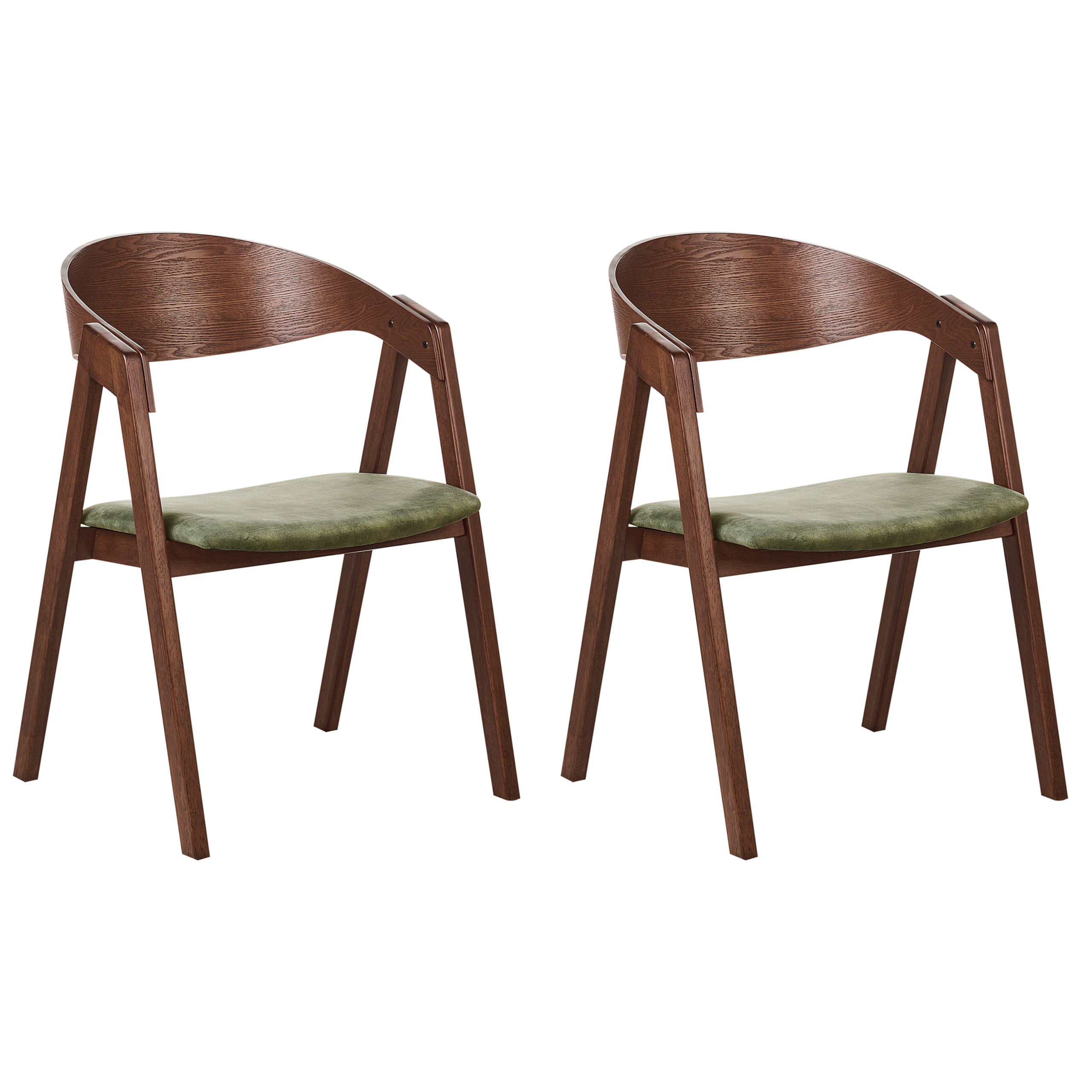 Set of 2 YUBA dining chairs Wood Dark green [2]