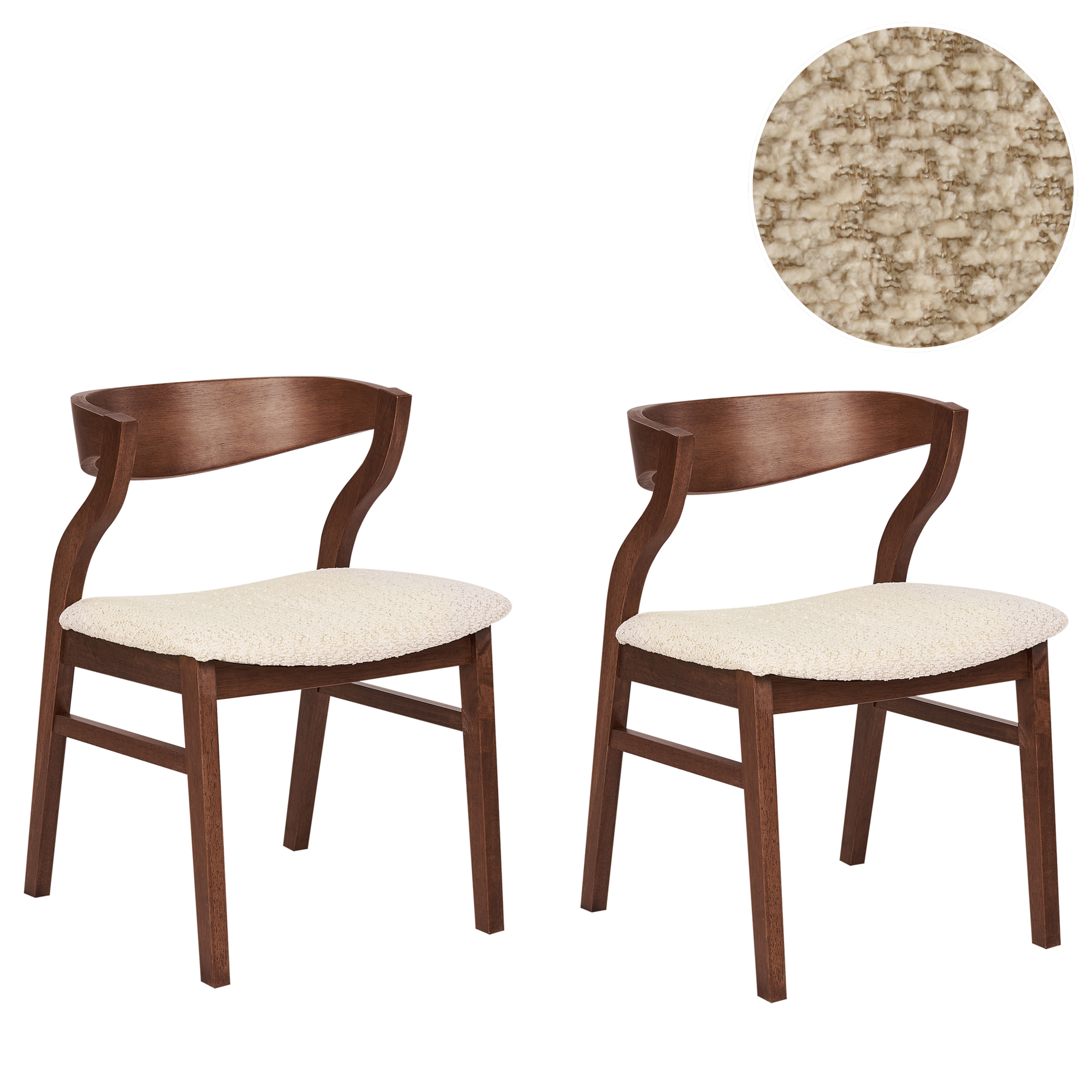 Set of 2 dining chairs MAROA Light Beige Wood [2]