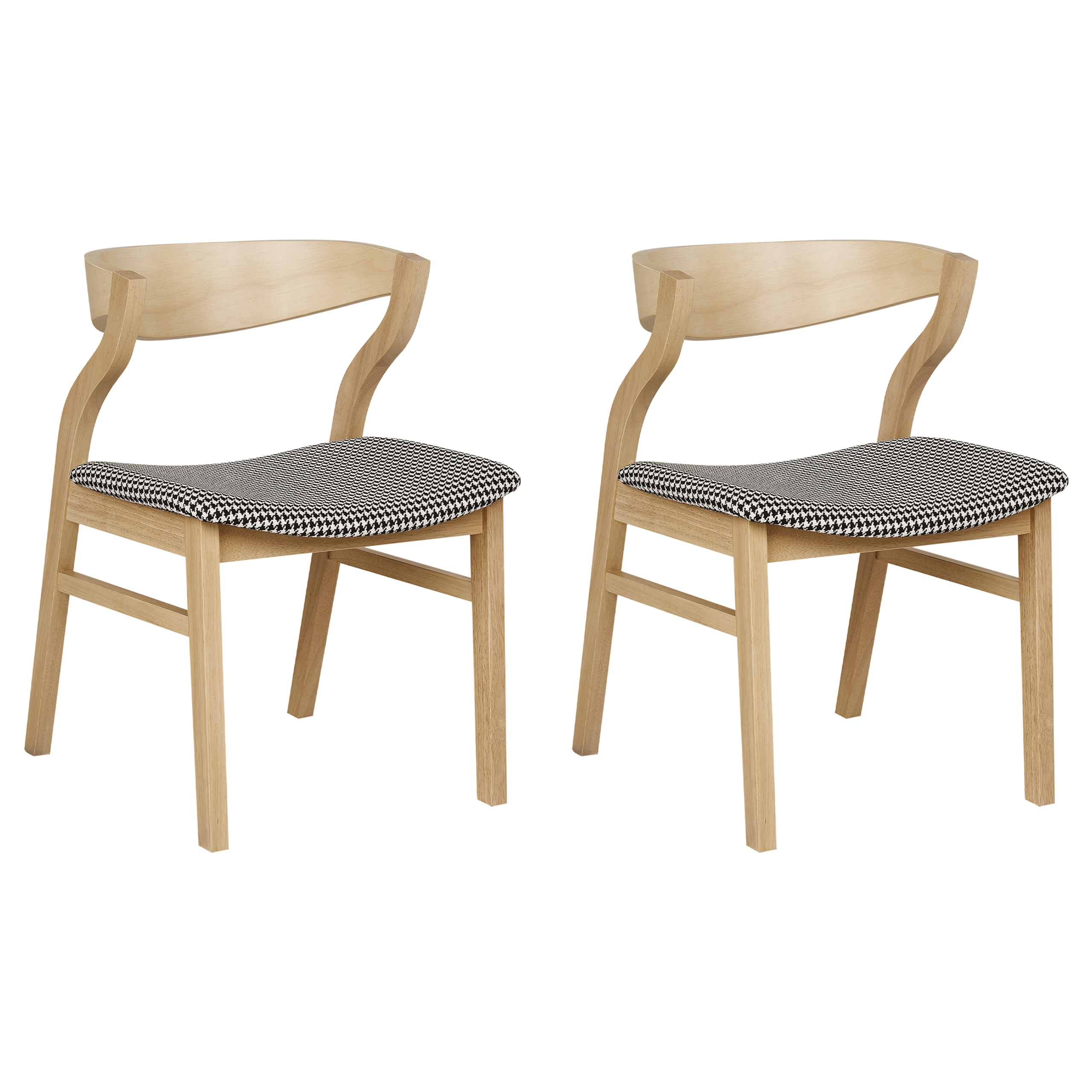 Set of 2 dining chairs MAROA Wood Black/White [2]