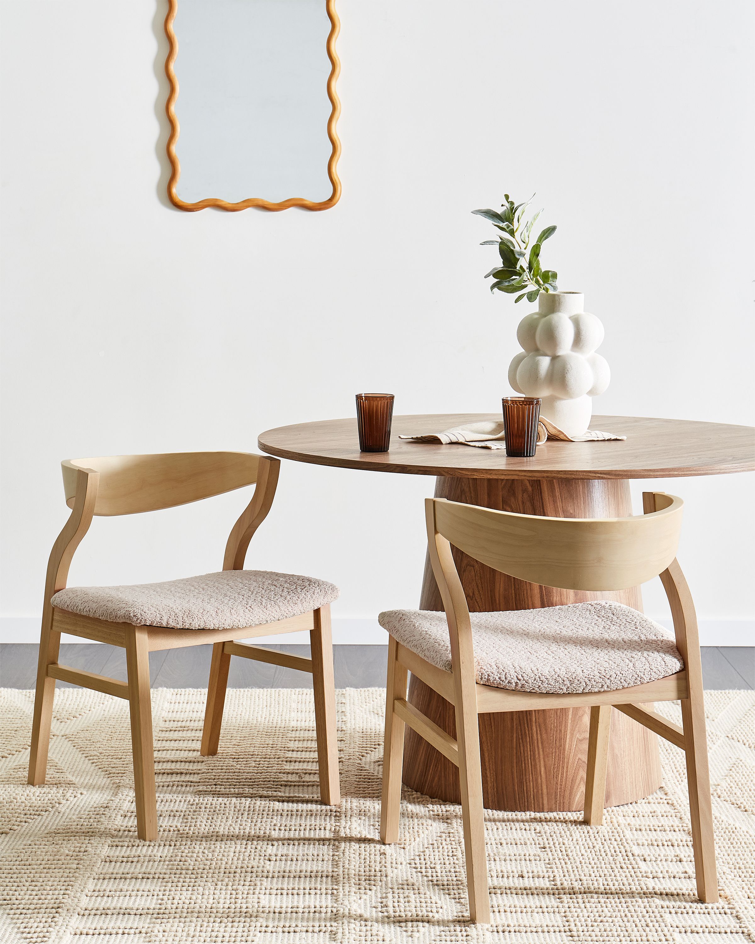 Scaun dining - Set de 2 scaune dining MAROA Lemn Bej deschis