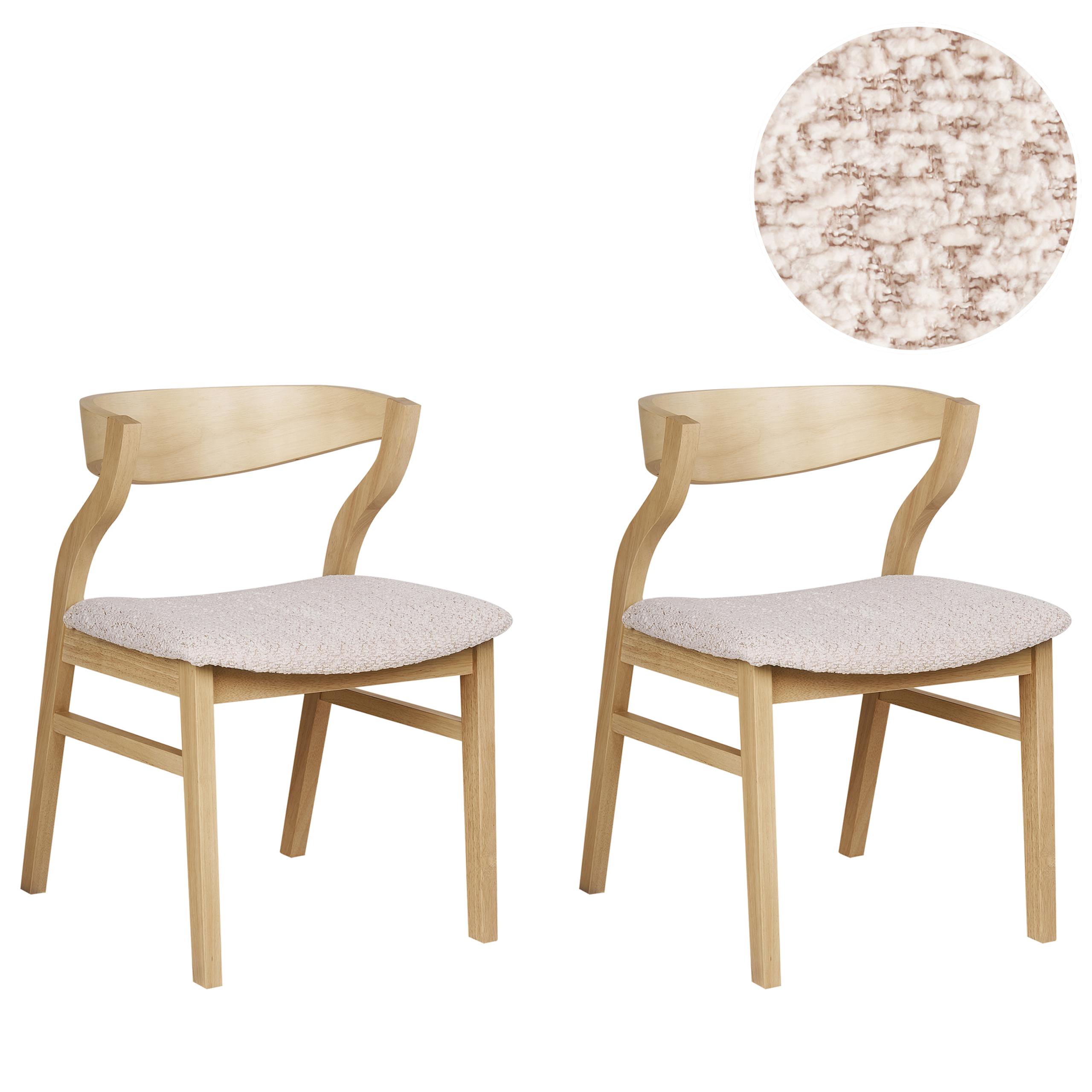 Set de 2 scaune dining MAROA Lemn Bej deschis [2]