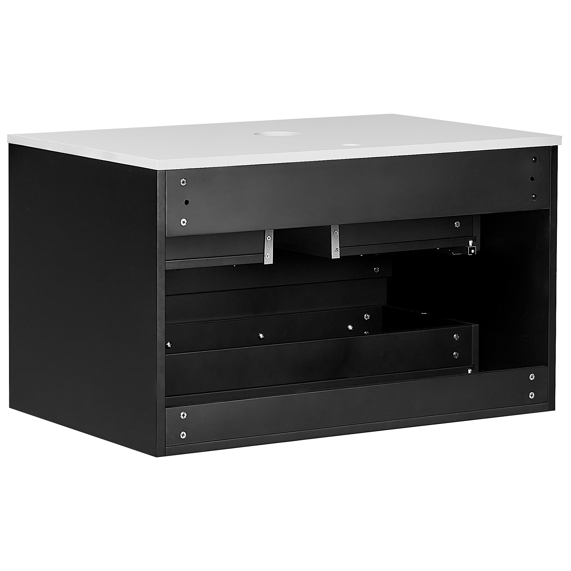 Mască pentru lavoar de perete QUINTELA 80 cm Negru [6]