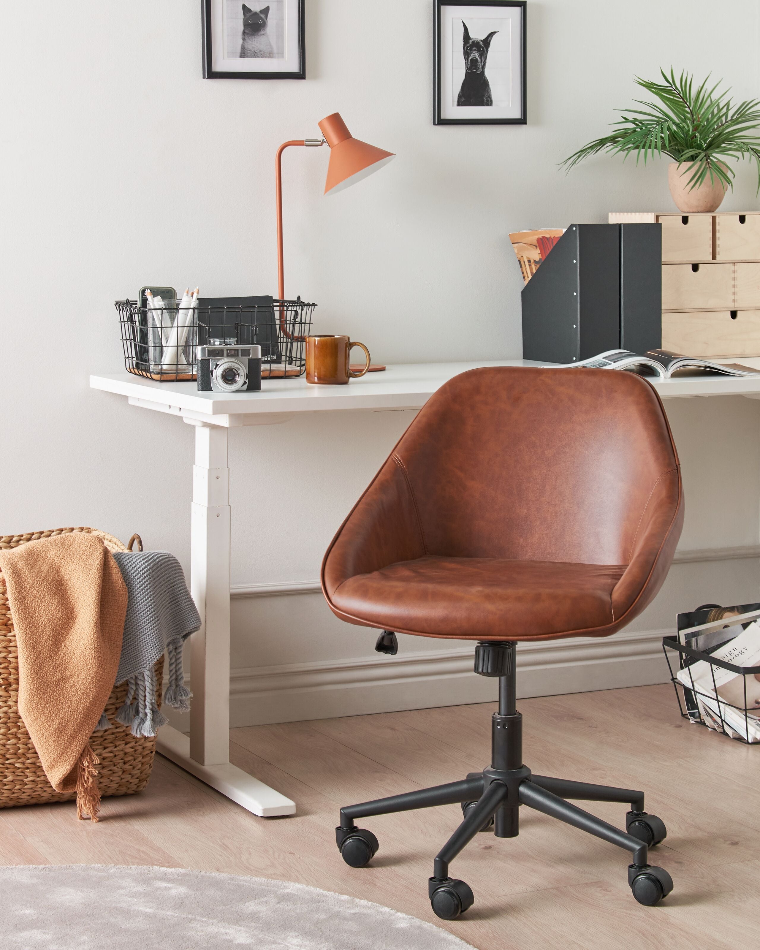 Scaun de birou - Office chair BARDSDALE Eco-leather Brown