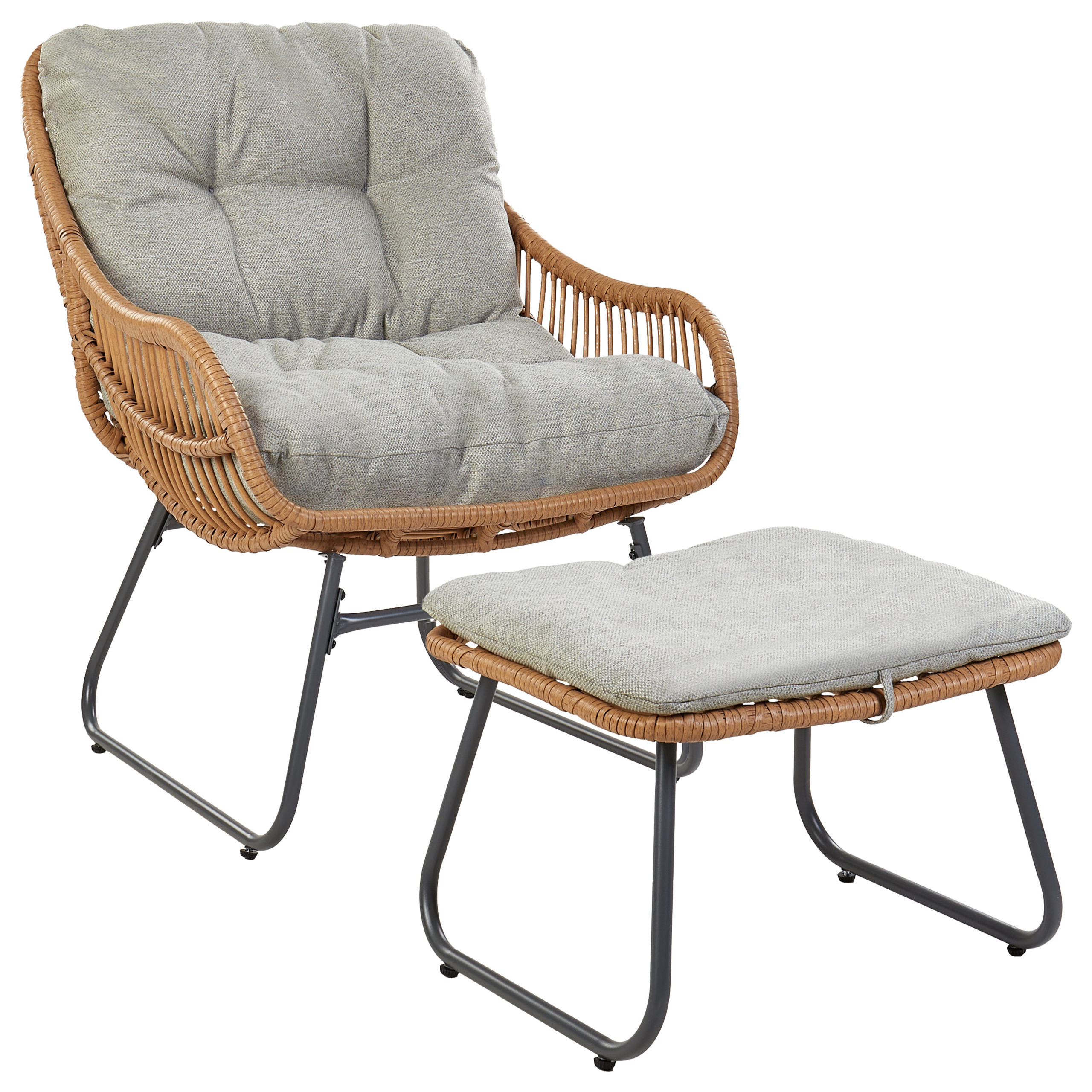 MESTRE garden chair with stool Synthetic rattan Natural [2]
