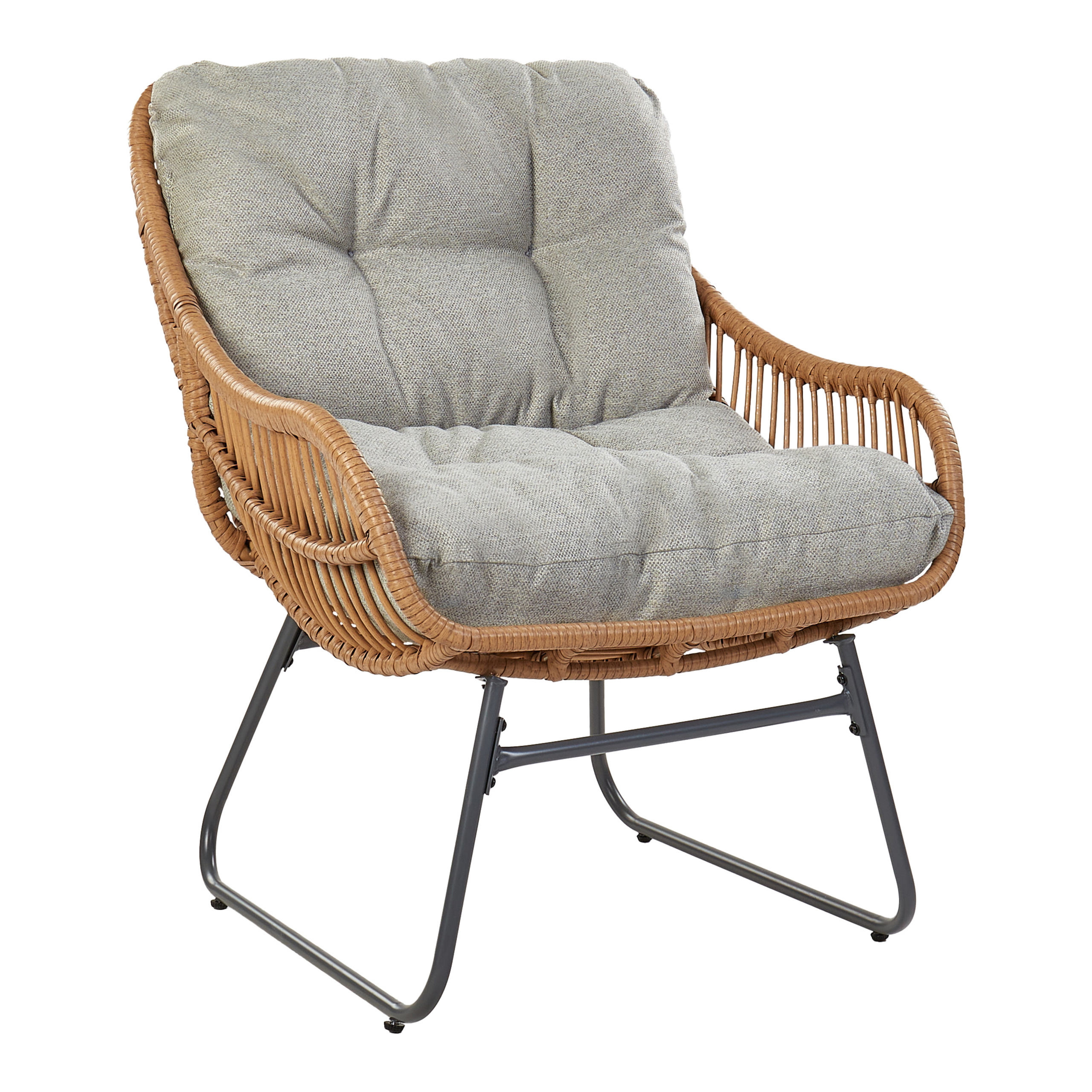 MESTRE garden chair with stool Synthetic rattan Natural [4]