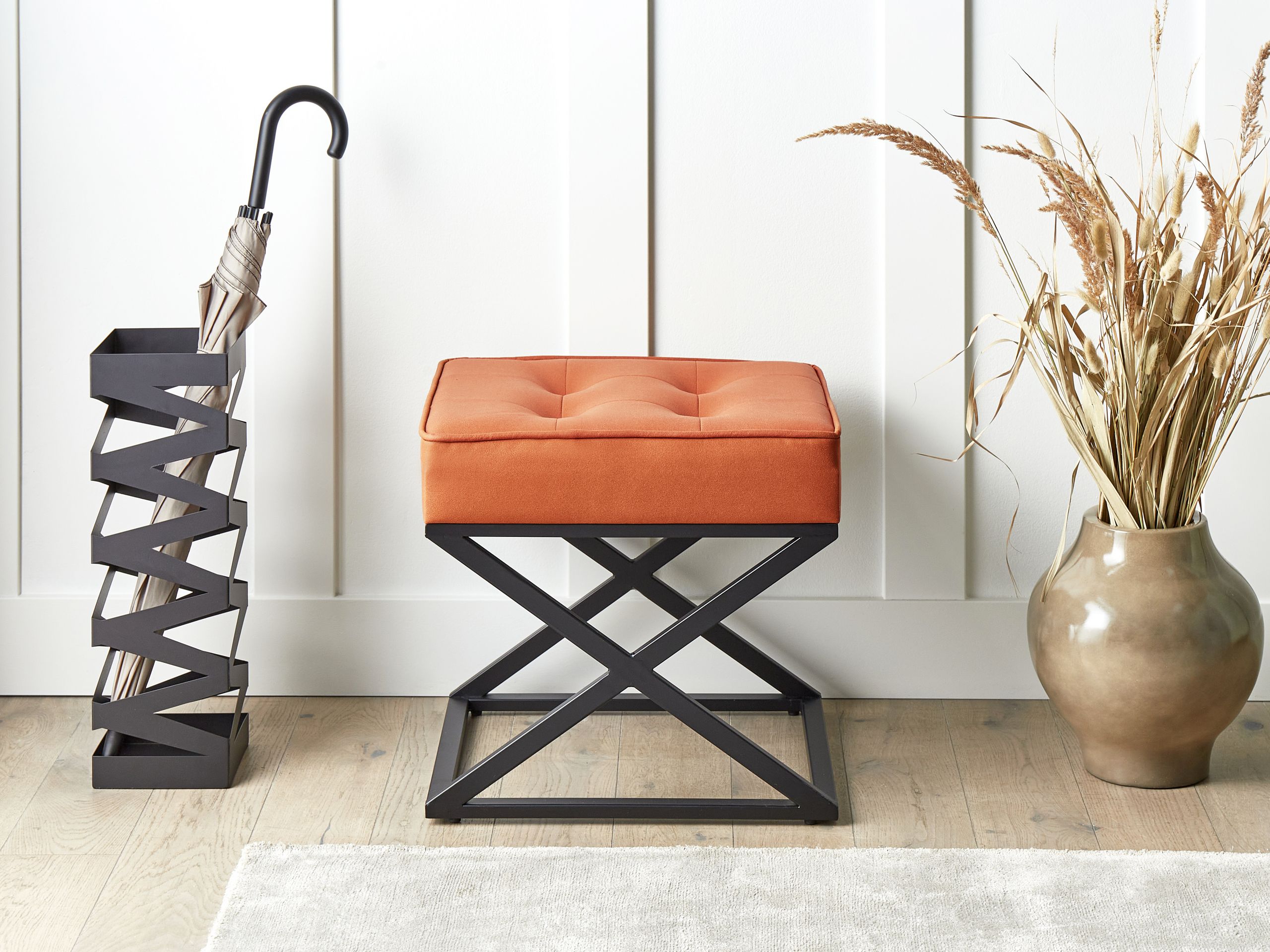 Scaun taburet MURDO Piele ecologică Portocaliu [1]