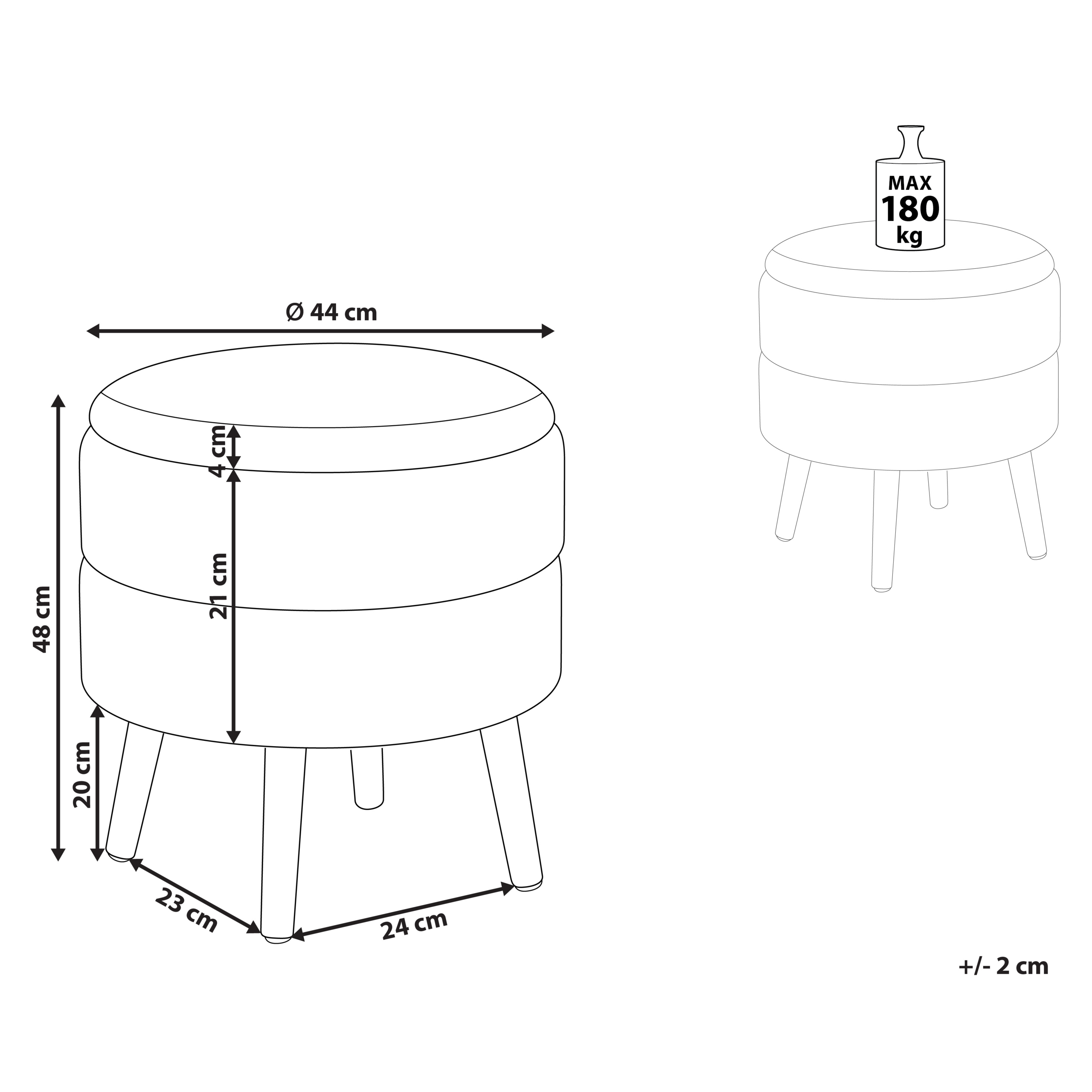 Taburet cu depozitare OKATON Boucle Alb [3]